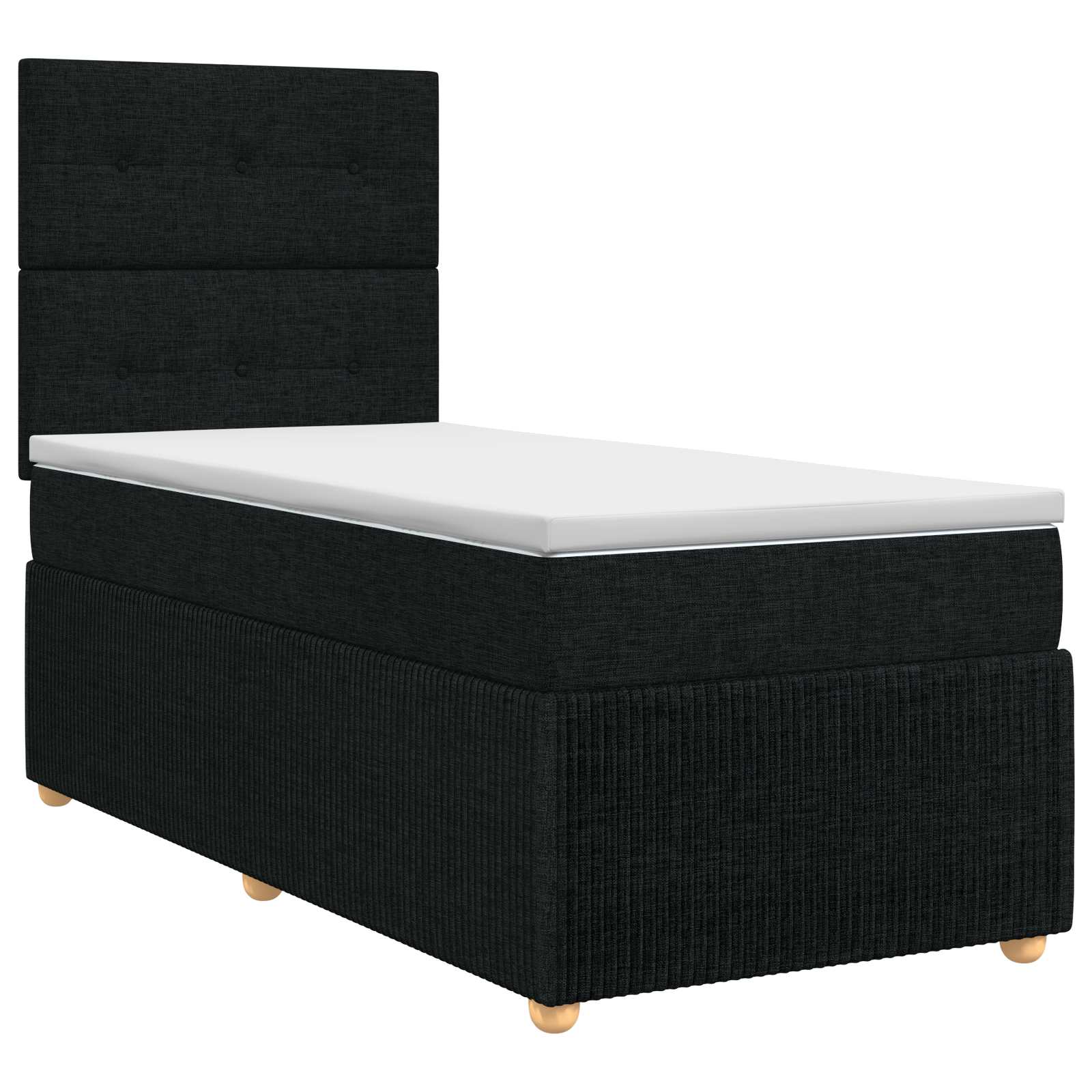 Lit boxspring avec matelas Noir 90 x 200 cm Tissu - XIOS