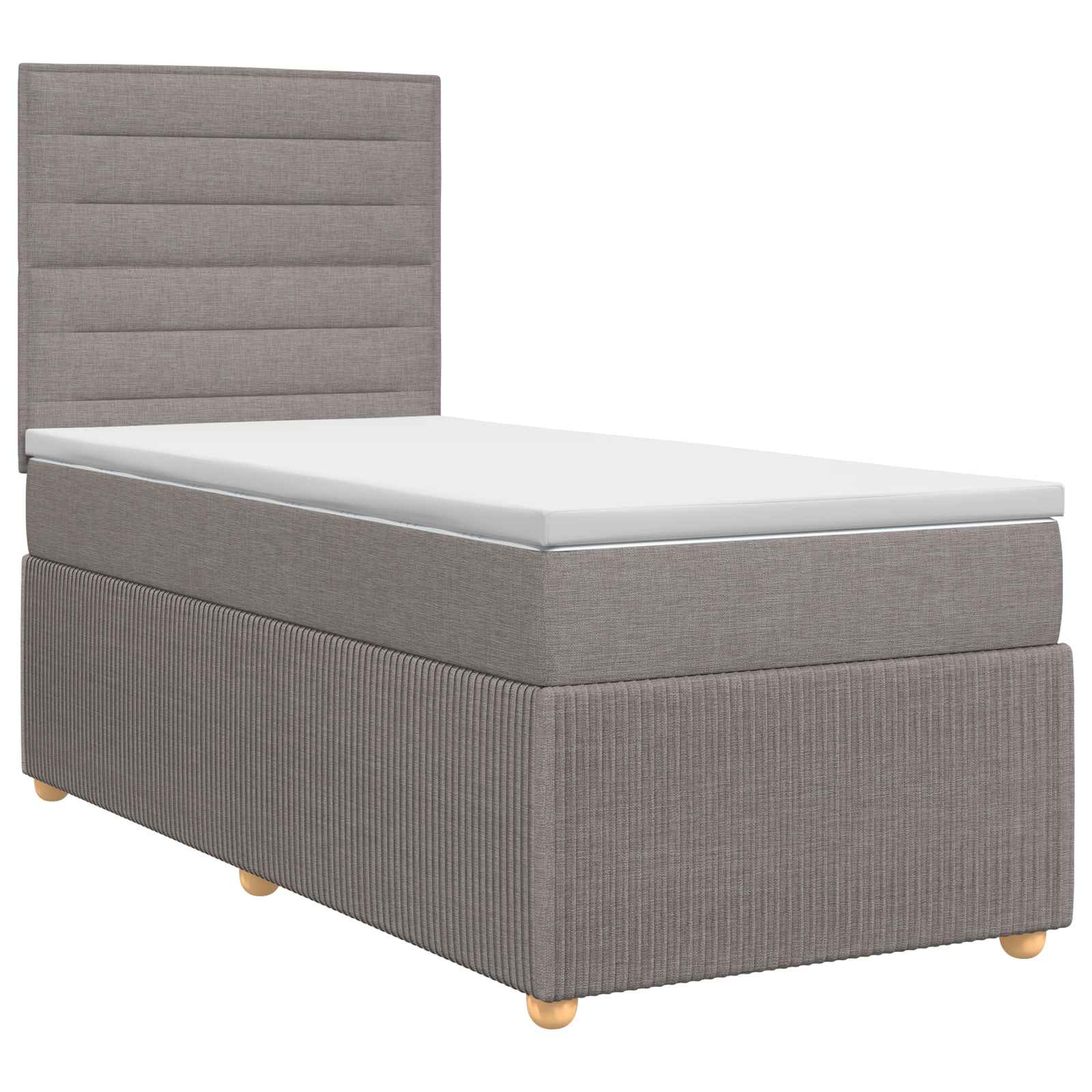 Lit boxspring avec matelas Taupe 90 x 200 cm Tissu - XIOS