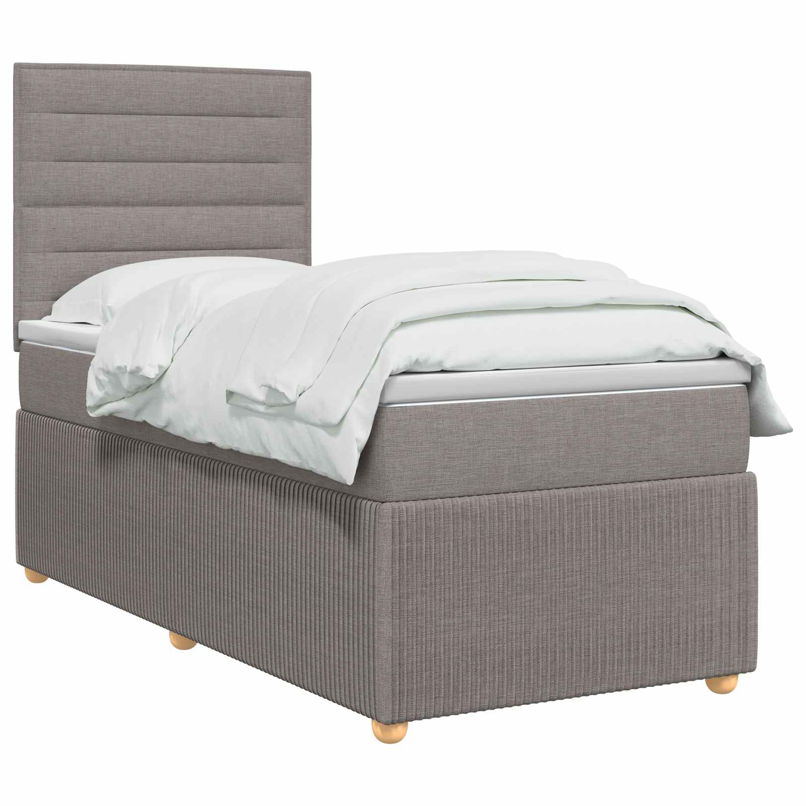 Lit boxspring avec matelas Taupe 90 x 200 cm Tissu - XIOS