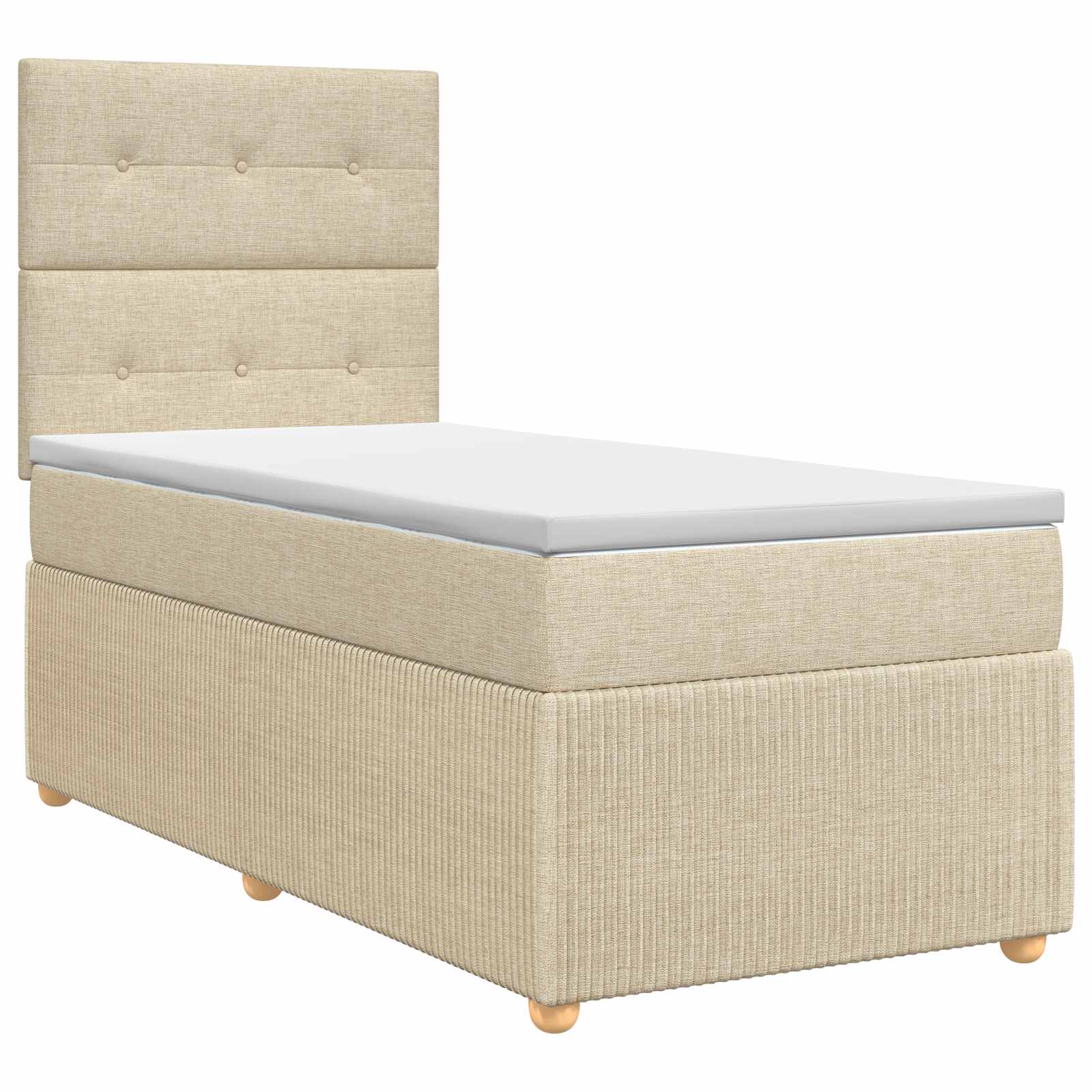 Lit boxspring avec matelas Crème 90 x 200 cm Tissu - XIOS