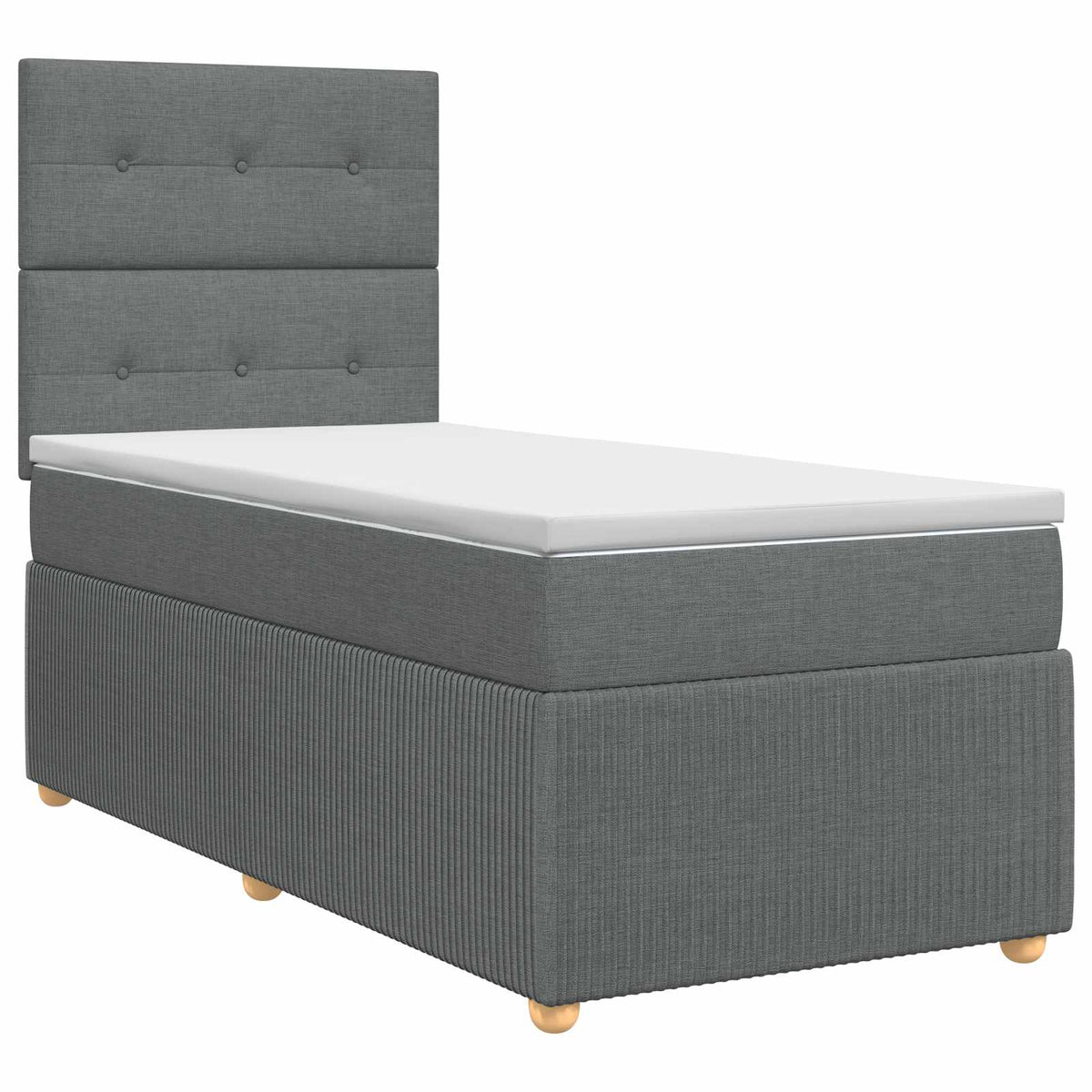 Lit boxspring avec matelas Gris foncé 100 x 200 cm Tissu