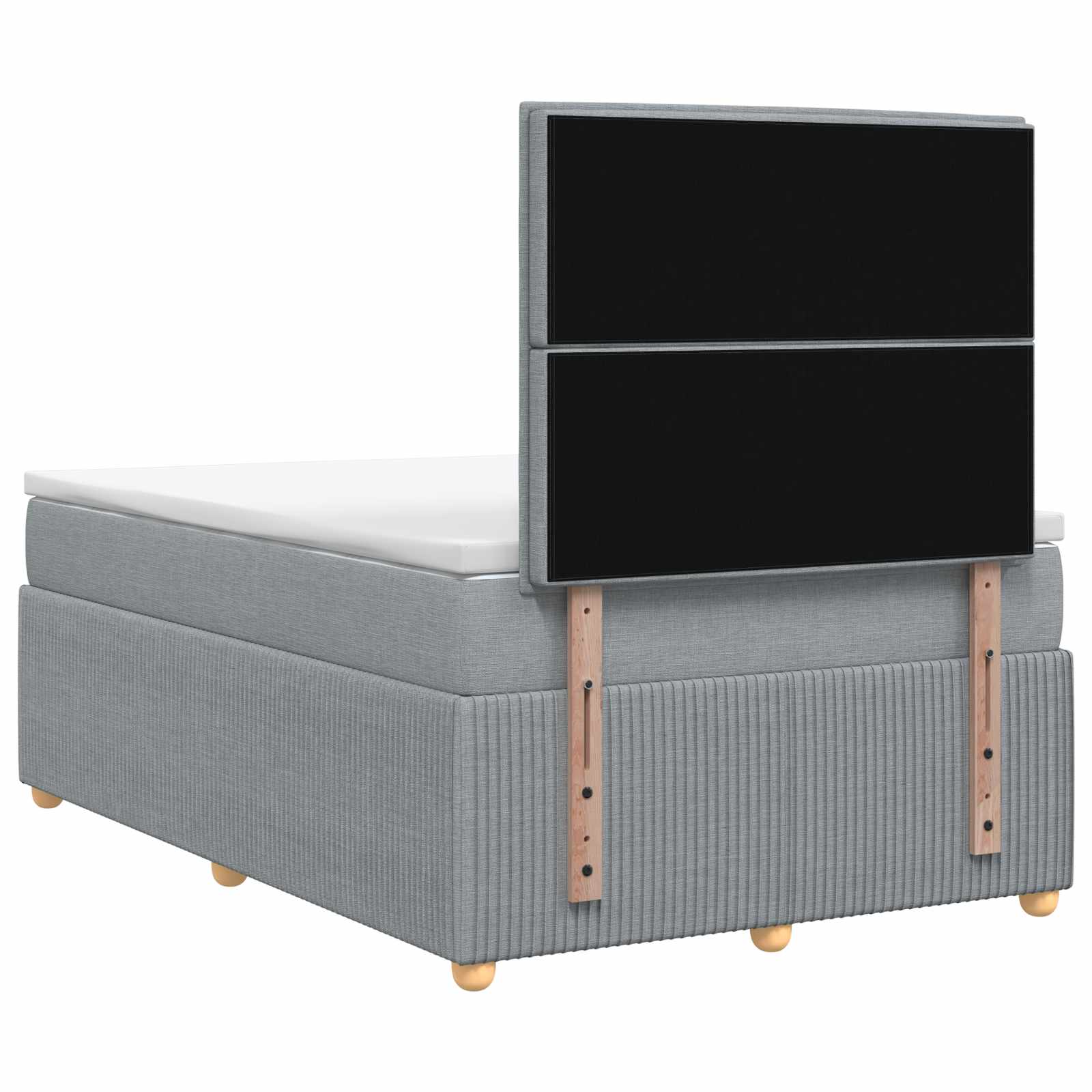 Lit boxspring avec matelas Gris clair 120 x 190 cm Tissu - XIOS