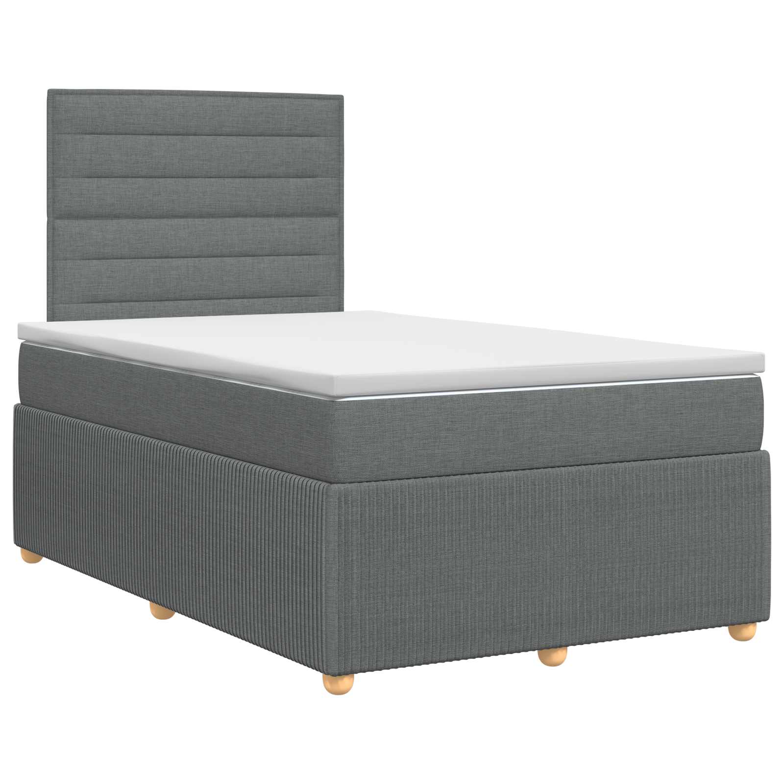 Lit boxspring avec matelas Gris foncé 120 x 190 cm Tissu