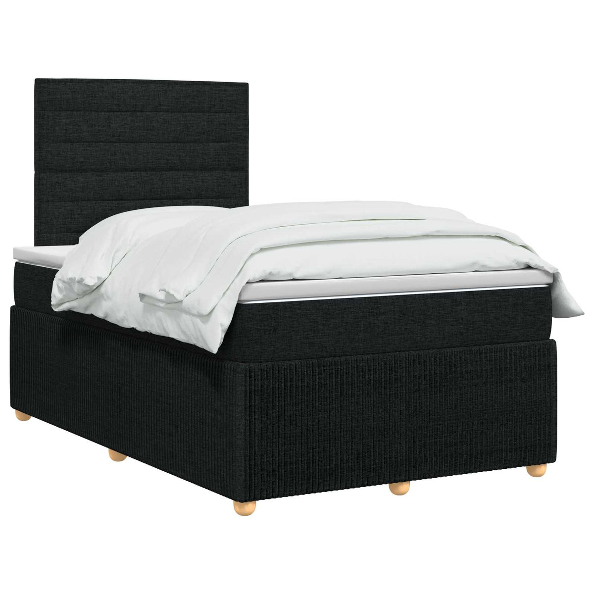 Lit boxspring avec matelas Noir 120 x 190 cm Tissu