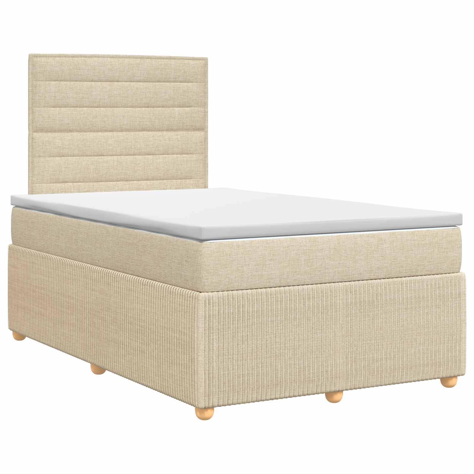 Lit boxspring avec matelas Crème 120 x 190 cm Tissu
