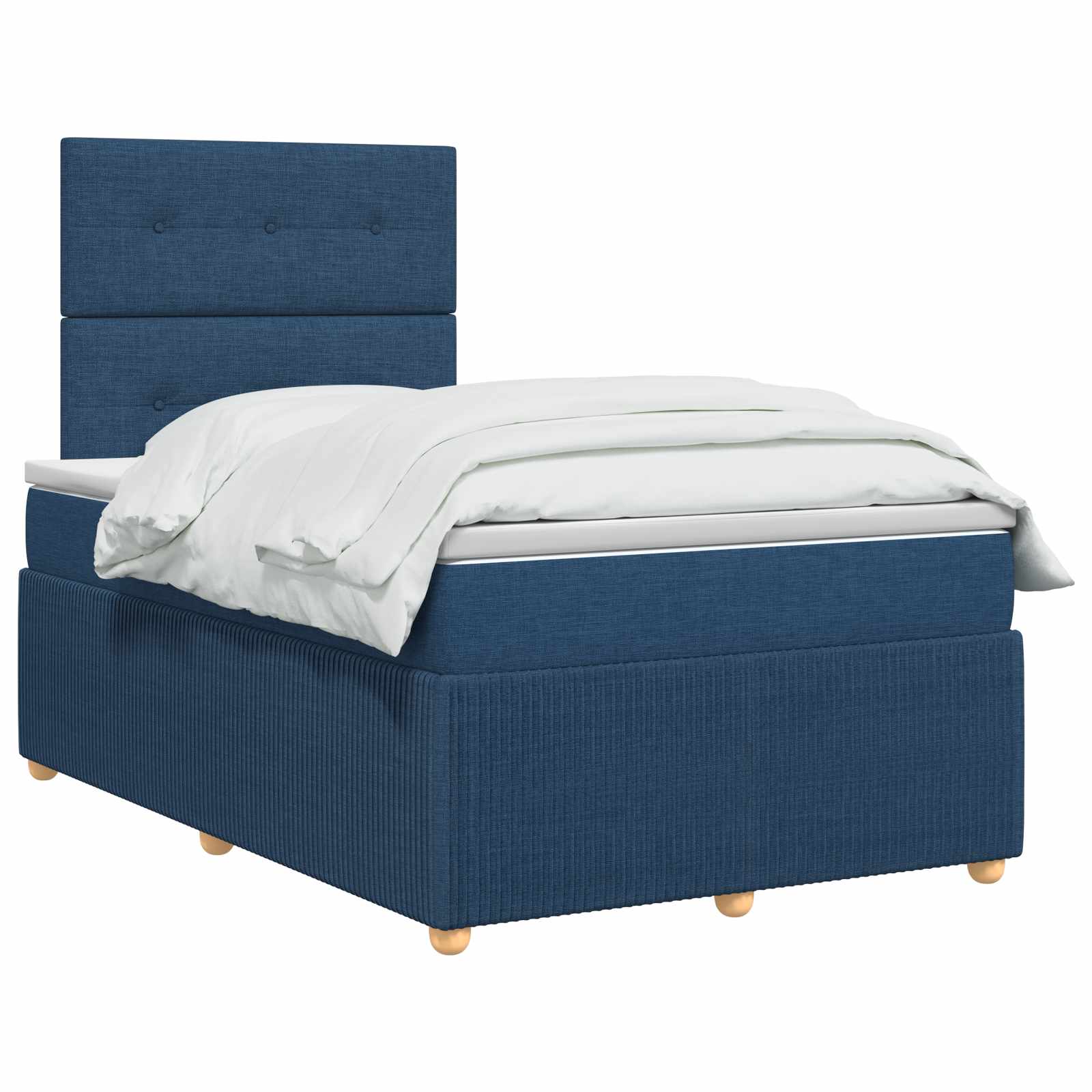 Lit boxspring avec matelas Bleu 120 x 190 cm Tissu