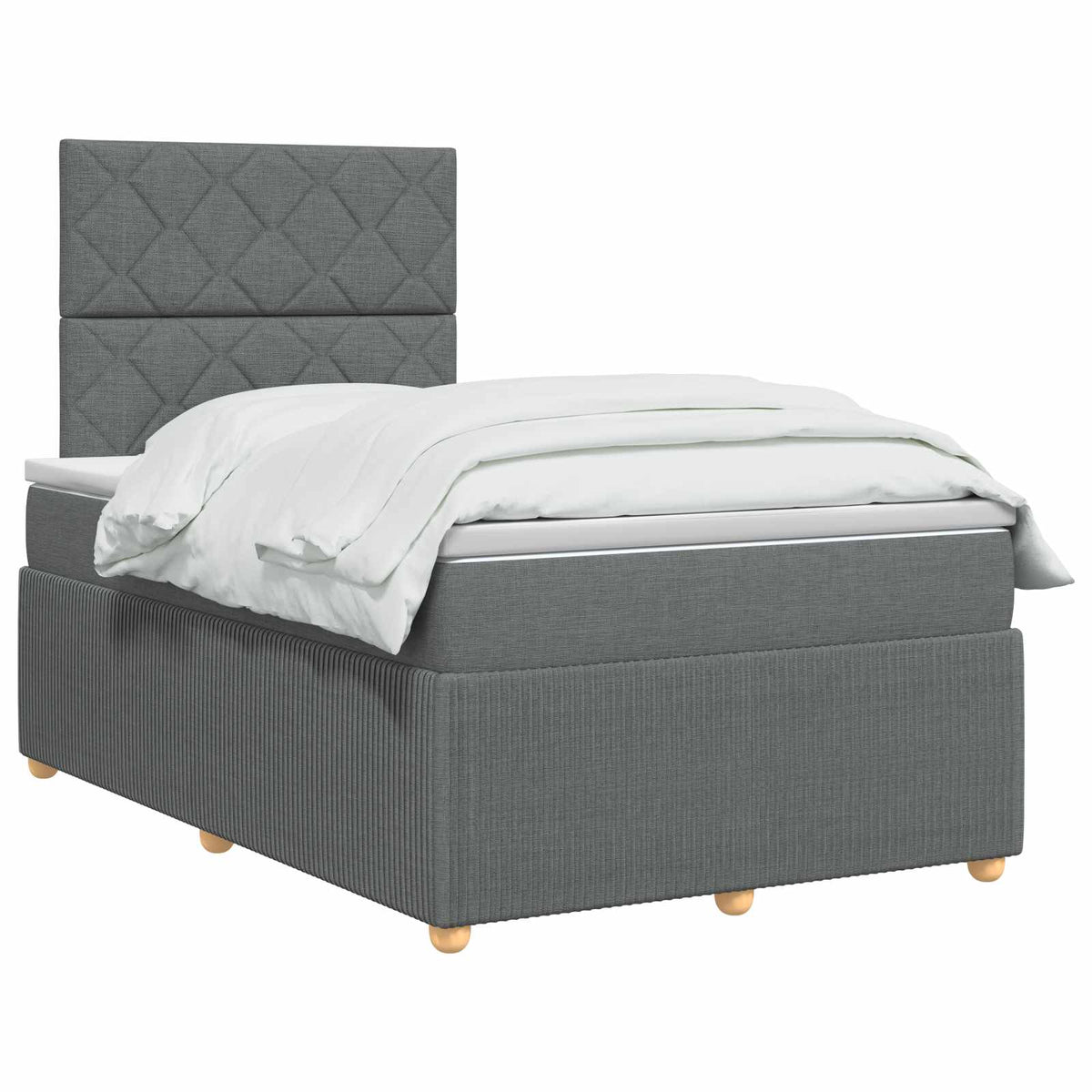 Lit boxspring avec matelas Gris foncé 120 x 190 cm Tissu