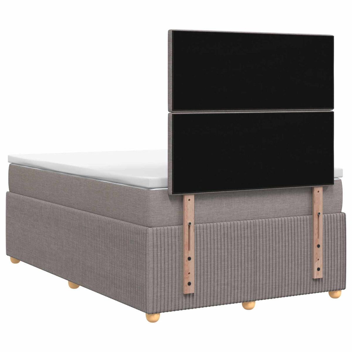 Lit boxspring avec matelas Taupe 120 x 190 cm Tissu