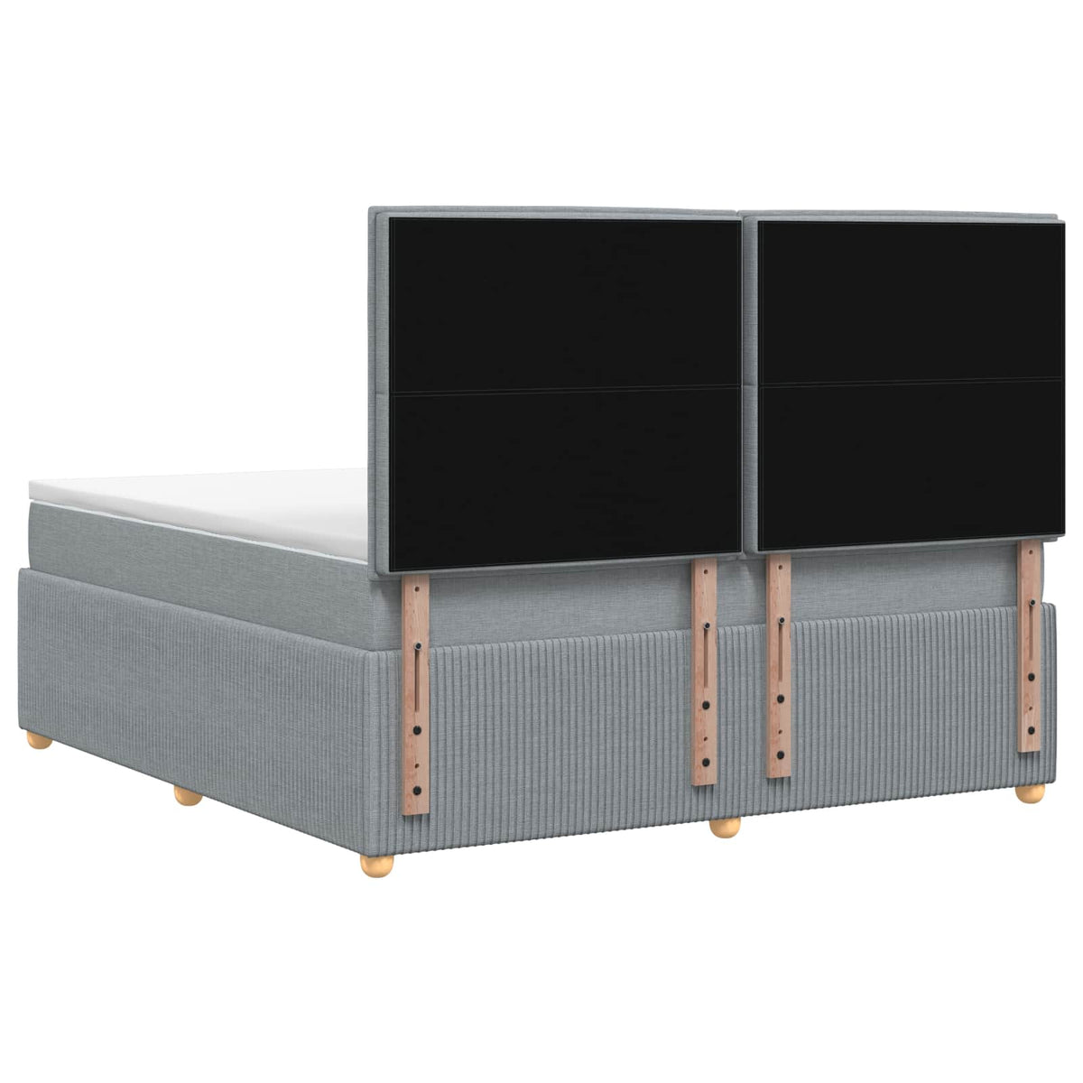Lit boxspring avec matelas Gris clair 140 x 190 cm Tissu
