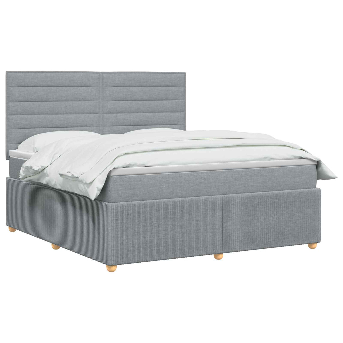 Lit boxspring avec matelas Gris clair 140 x 190 cm Tissu