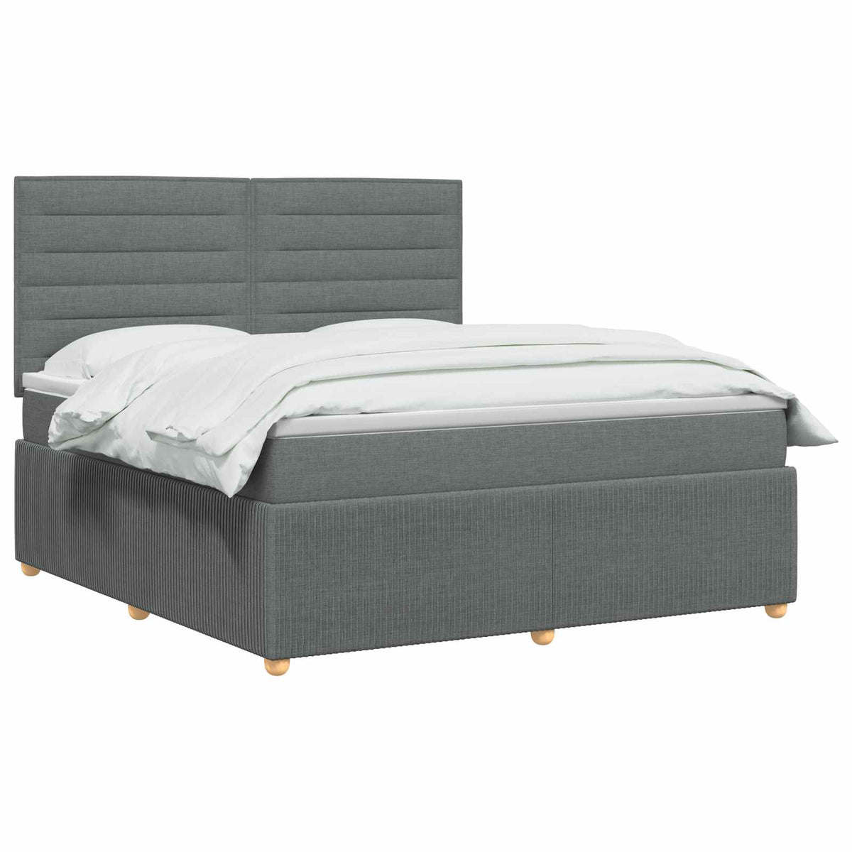 Lit boxspring avec matelas Gris foncé 140 x 190 cm Tissu