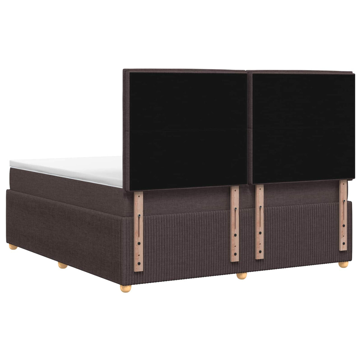 Lit boxspring avec matelas Marron foncé 140 x 190 cm Tissu