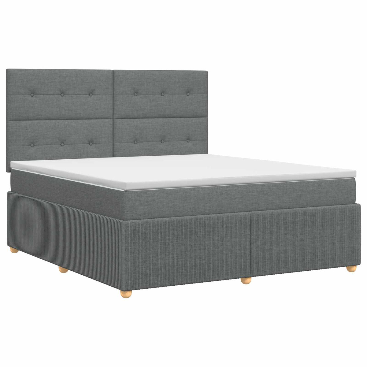 Lit boxspring avec matelas Gris foncé 140 x 190 cm Tissu