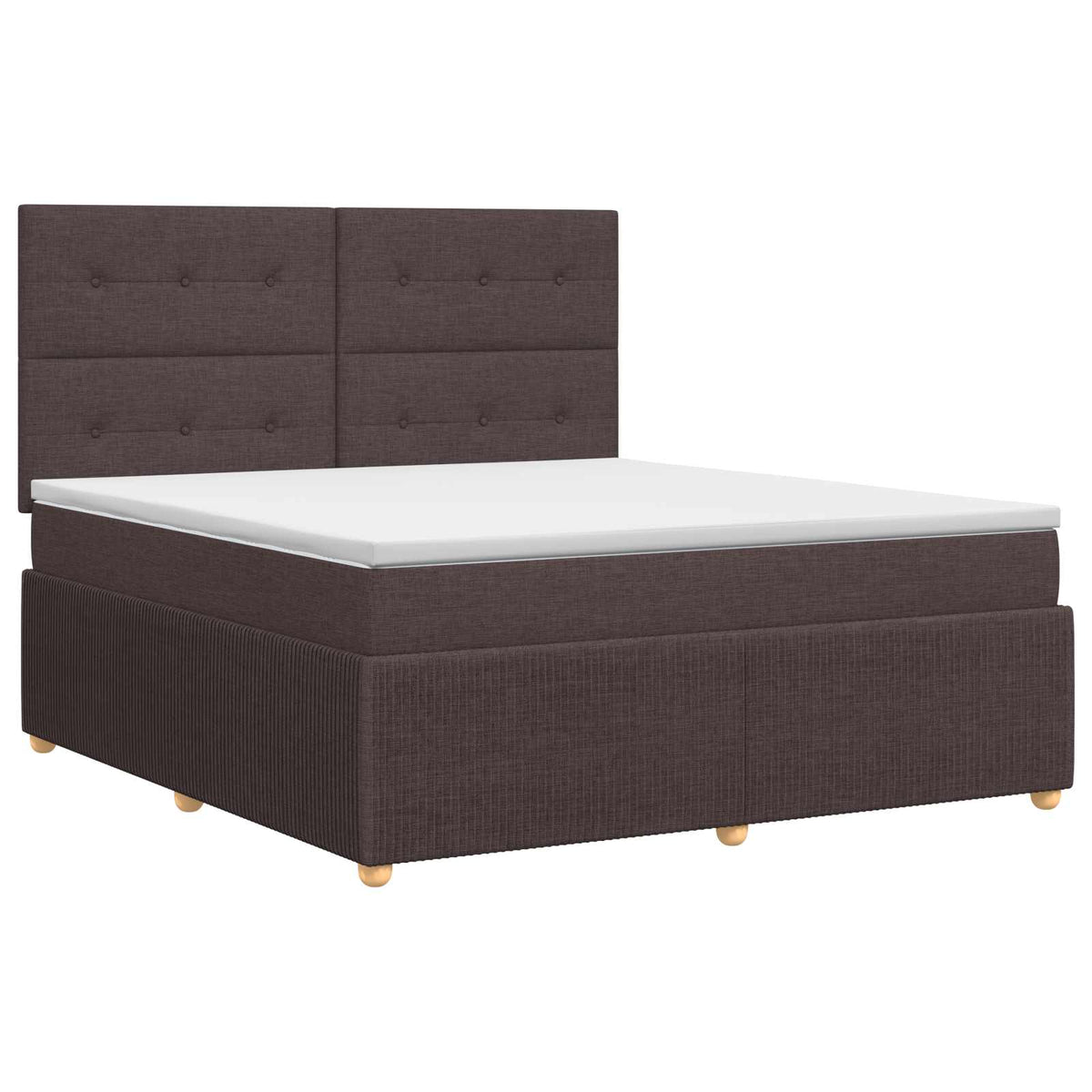 Lit boxspring avec matelas Marron foncé 140 x 190 cm Tissu