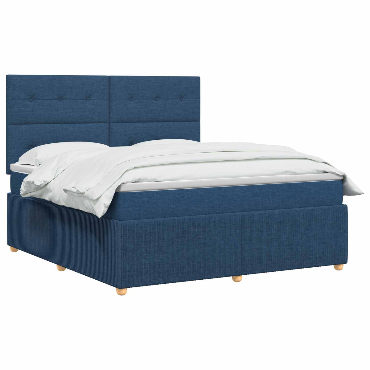 Lit boxspring avec matelas Bleu 140 x 190 cm Tissu