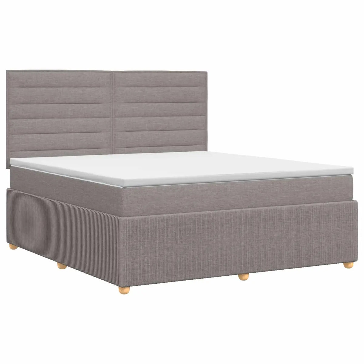 Lit boxspring avec matelas Taupe 140 x 200 cm Tissu - XIOS