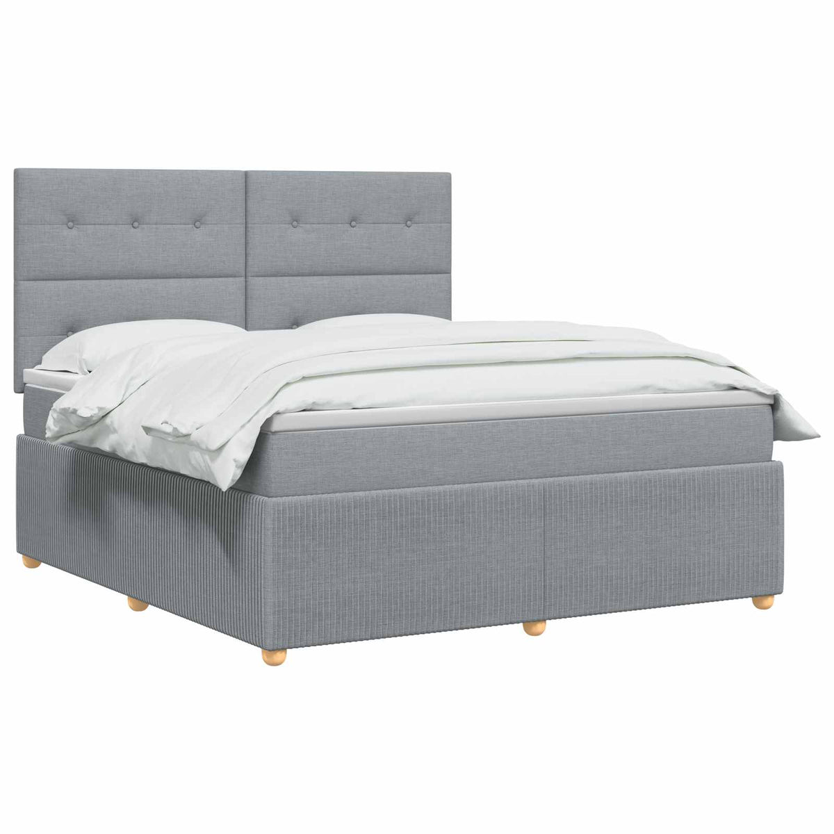 Lit boxspring avec matelas Gris clair 140 x 200 cm Tissu