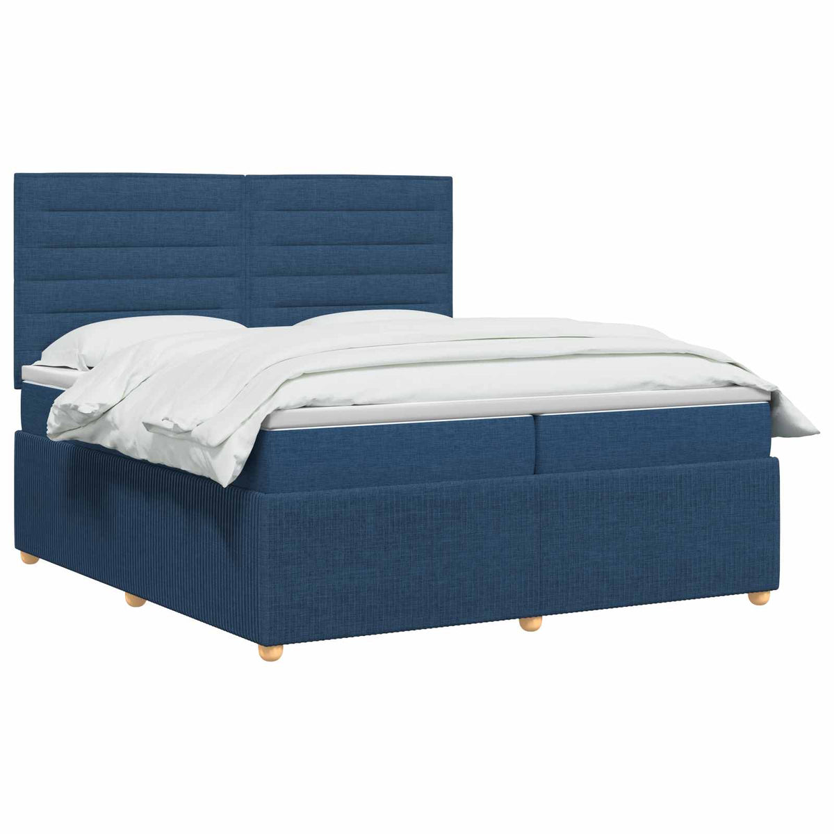 Lit boxspring avec matelas Bleu 140 x 200 cm Tissu