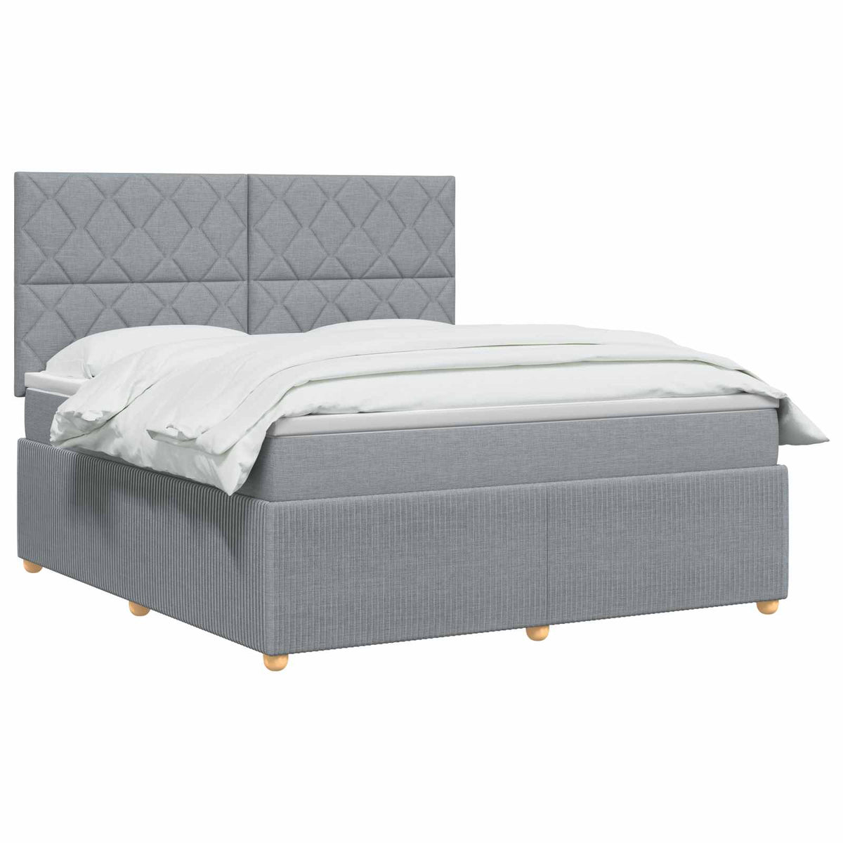 Lit boxspring avec matelas Gris clair 140 x 200 cm Tissu