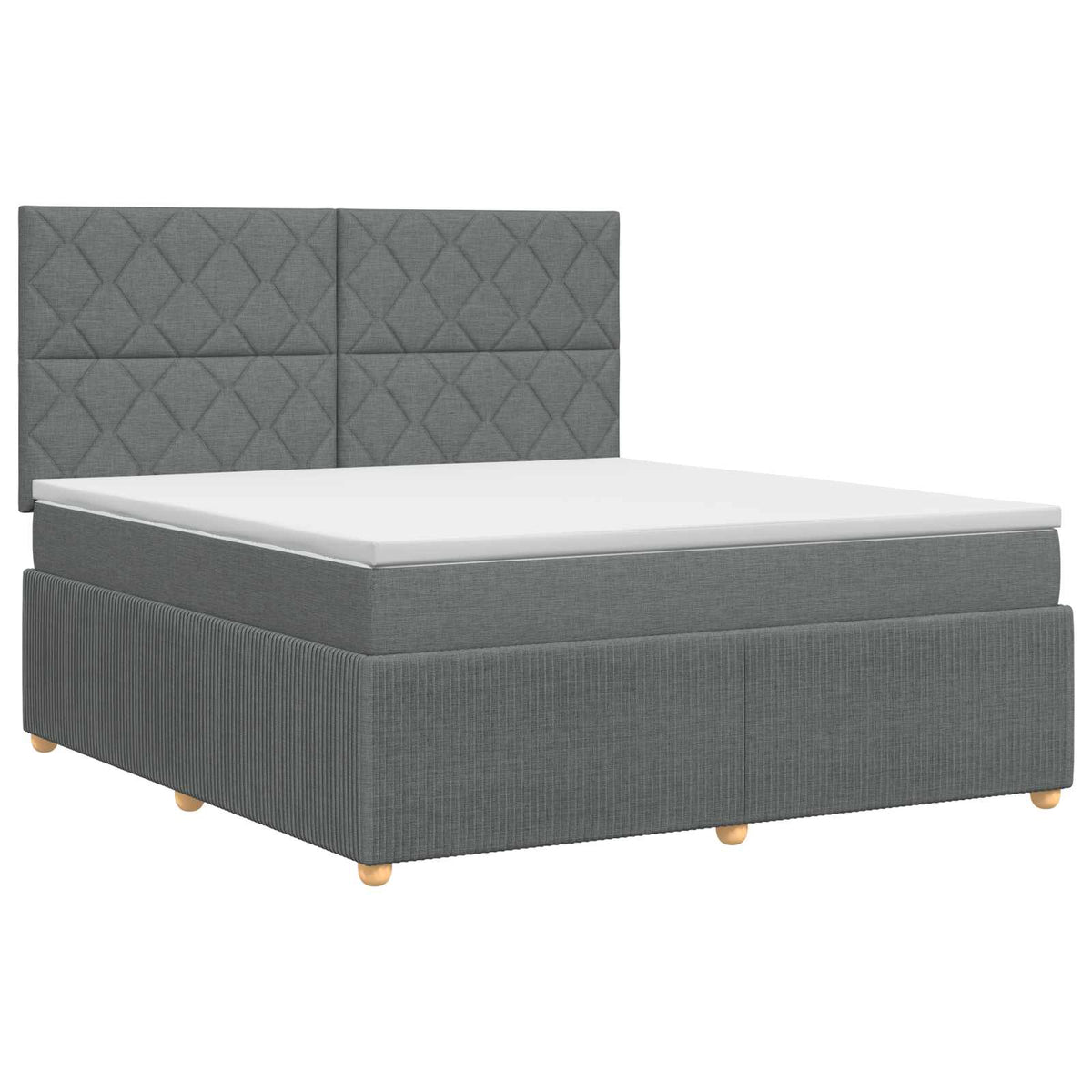 Lit boxspring avec matelas Gris foncé 140 x 200 cm Tissu