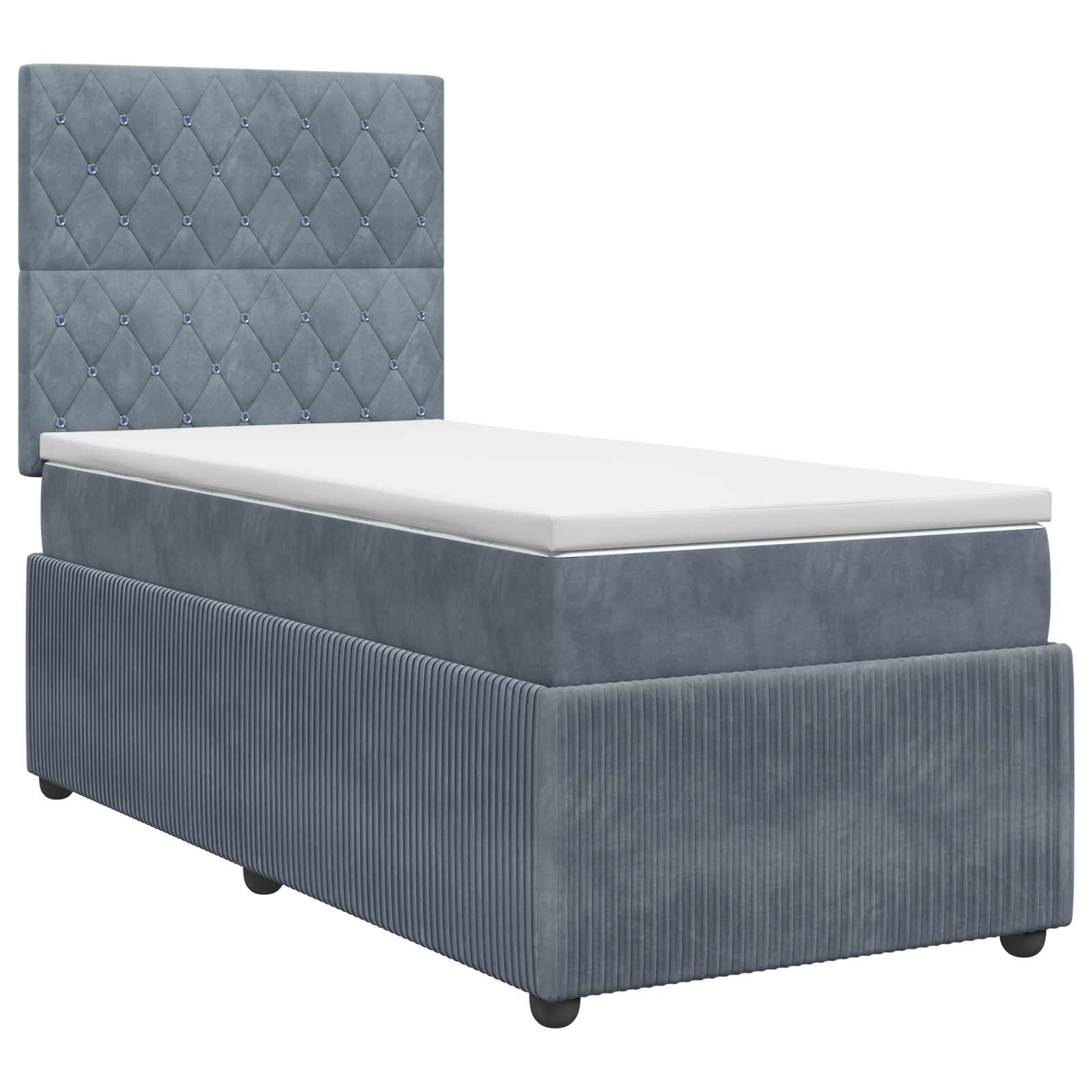 Lit boxspring avec matelas Gris foncé 80 x 200 cm Velours - XIOS