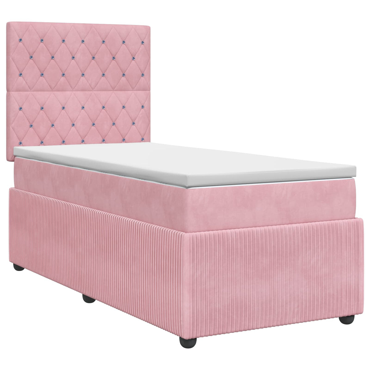 Lit boxspring avec matelas Rose 80 x 200 cm Velours