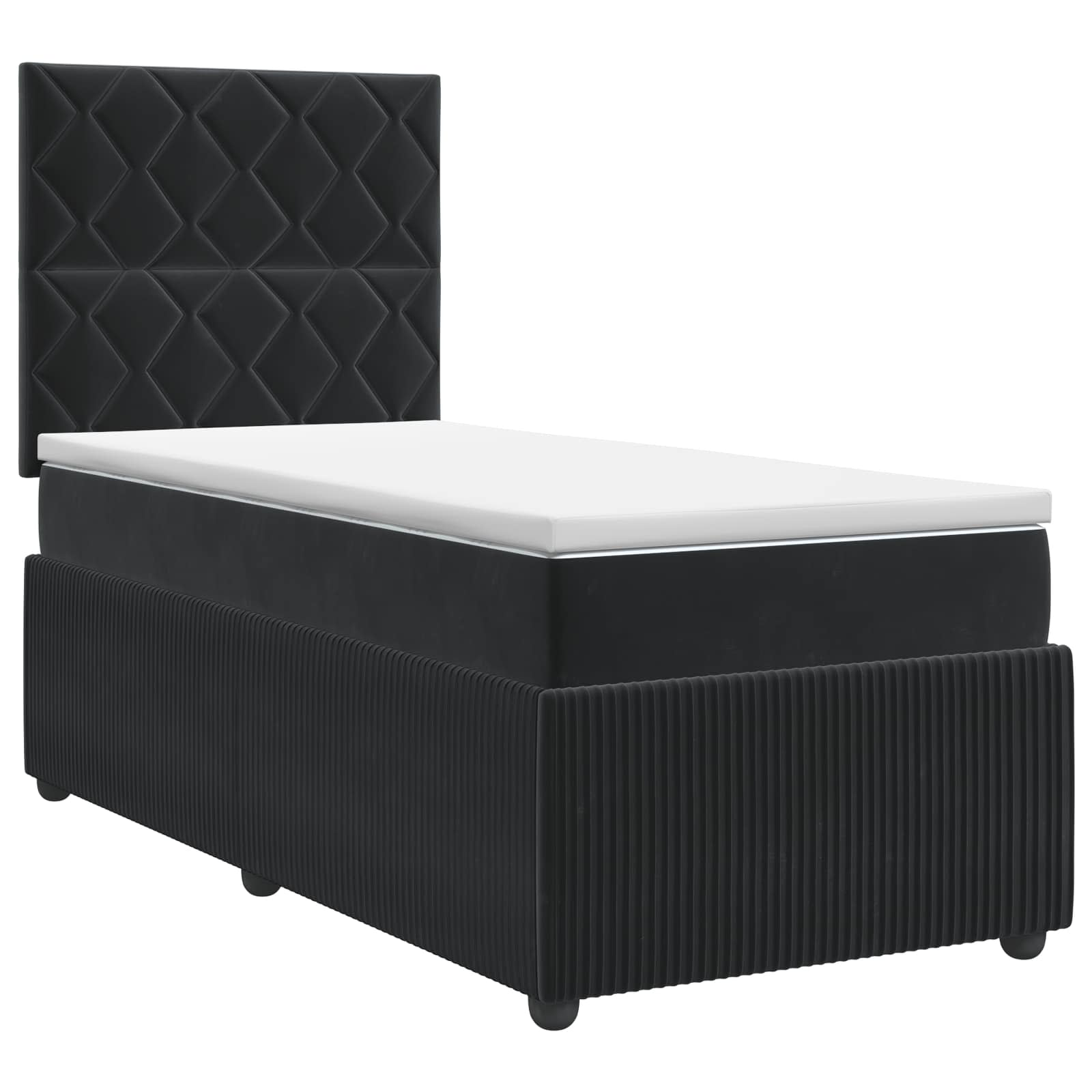 Lit boxspring avec matelas Noir 80 x 200 cm Velours