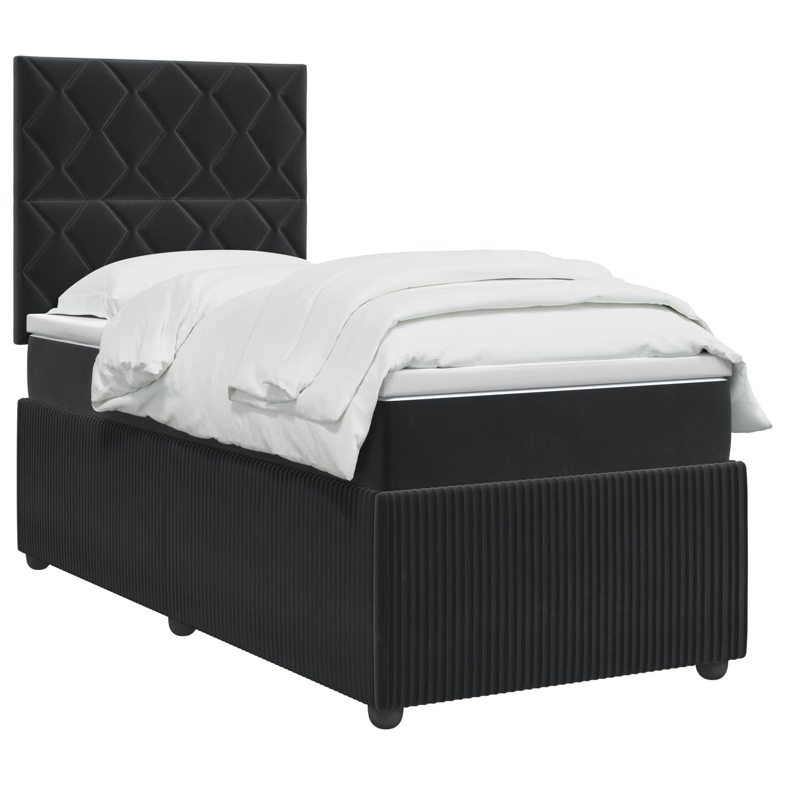Lit boxspring avec matelas Noir 80 x 200 cm Velours
