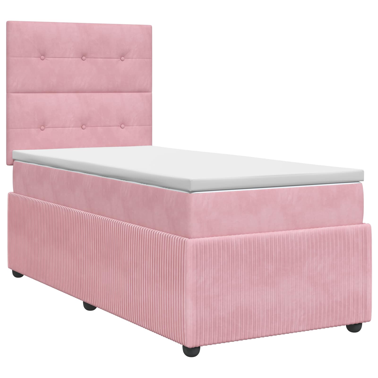 Lit boxspring avec matelas Rose 90 x 190 cm Velours