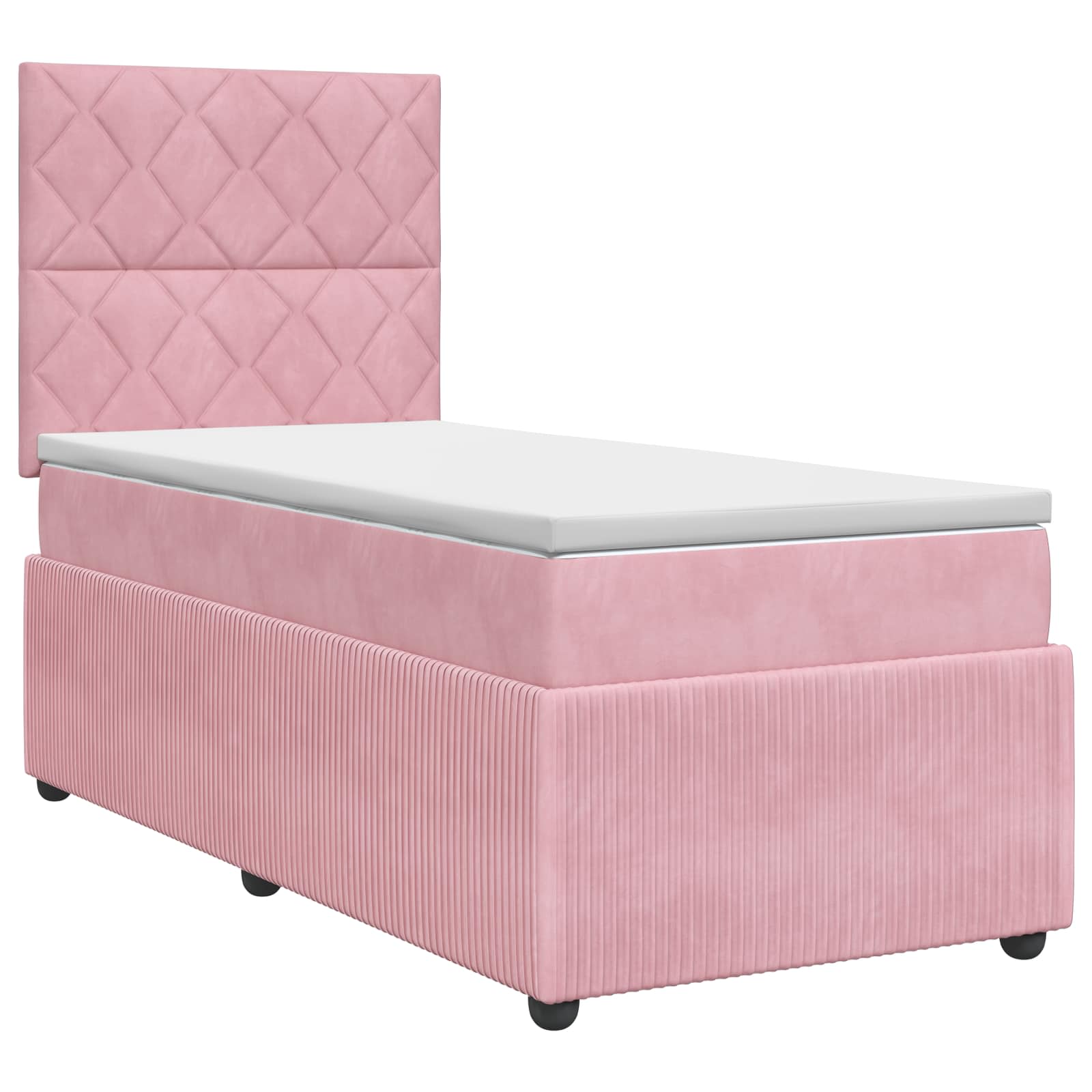 Lit boxspring avec matelas Rose 90 x 190 cm Velours
