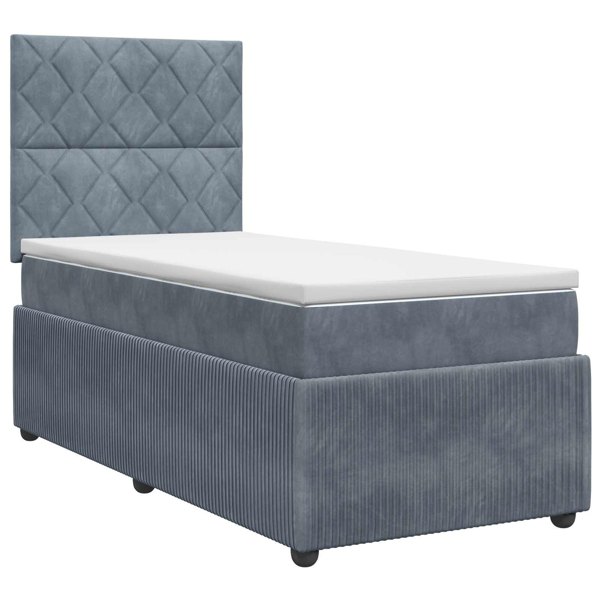 Lit boxspring avec matelas Gris foncé 90 x 200 cm Velours