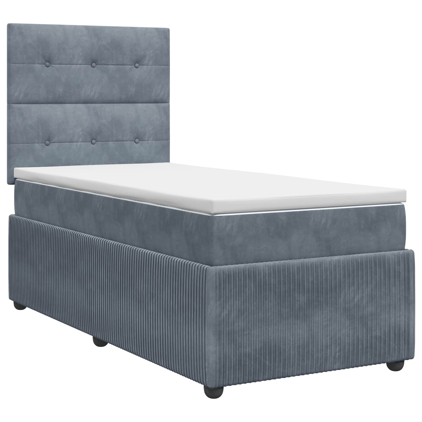Lit boxspring avec matelas Gris foncé 100 x 200 cm Velours - XIOS