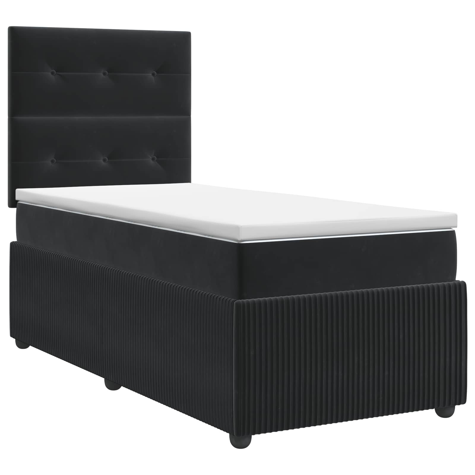 Lit boxspring avec matelas Noir 100 x 200 cm Velours - XIOS