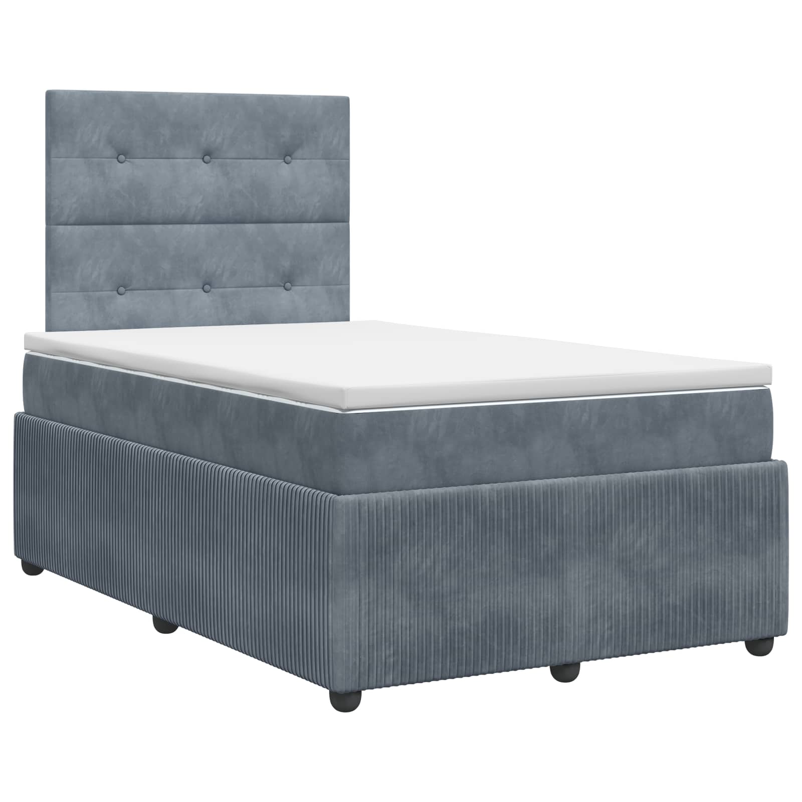 Lit boxspring avec matelas Gris foncé 120 x 190 cm Velours - XIOS