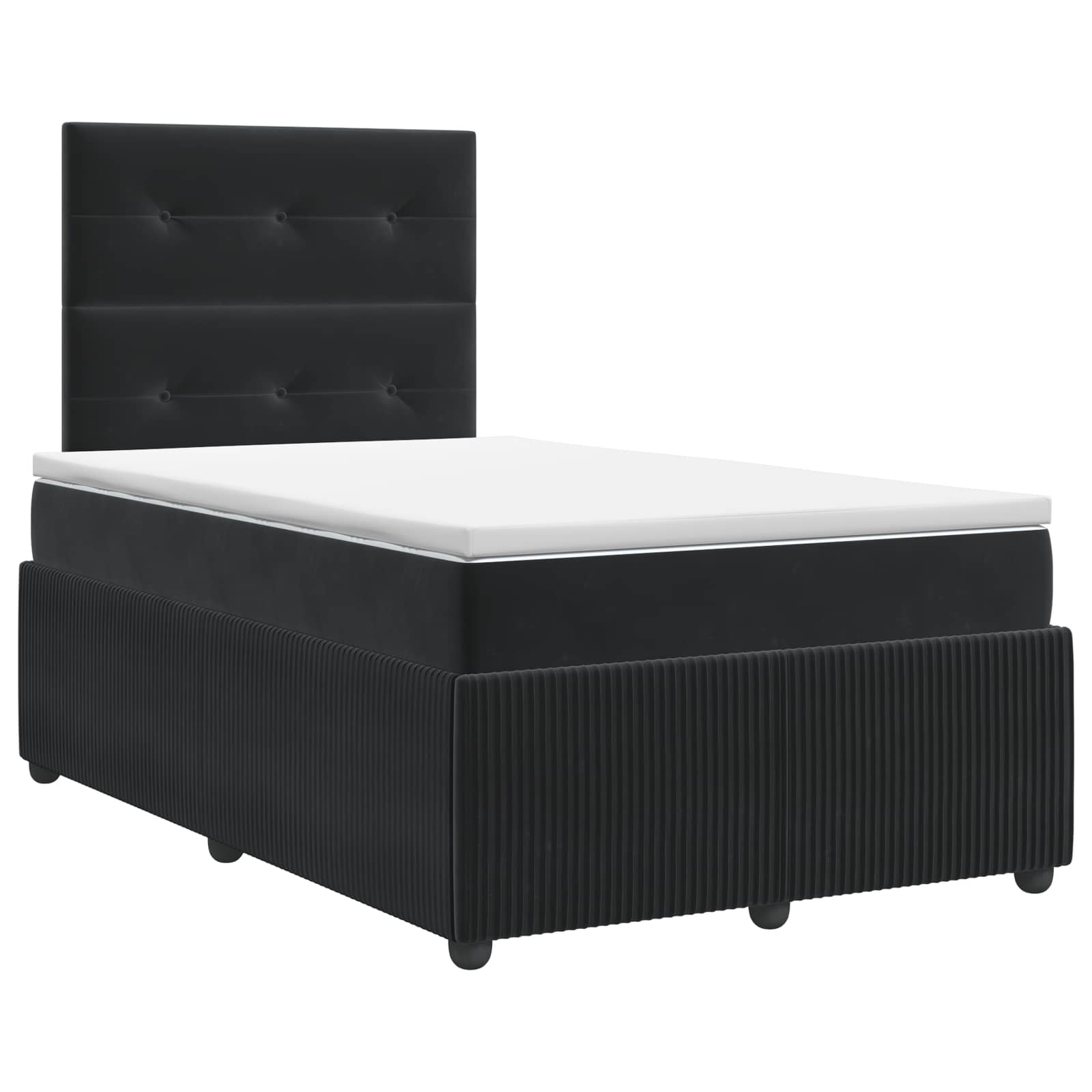 Lit boxspring avec matelas Noir 120 x 190 cm Velours - XIOS