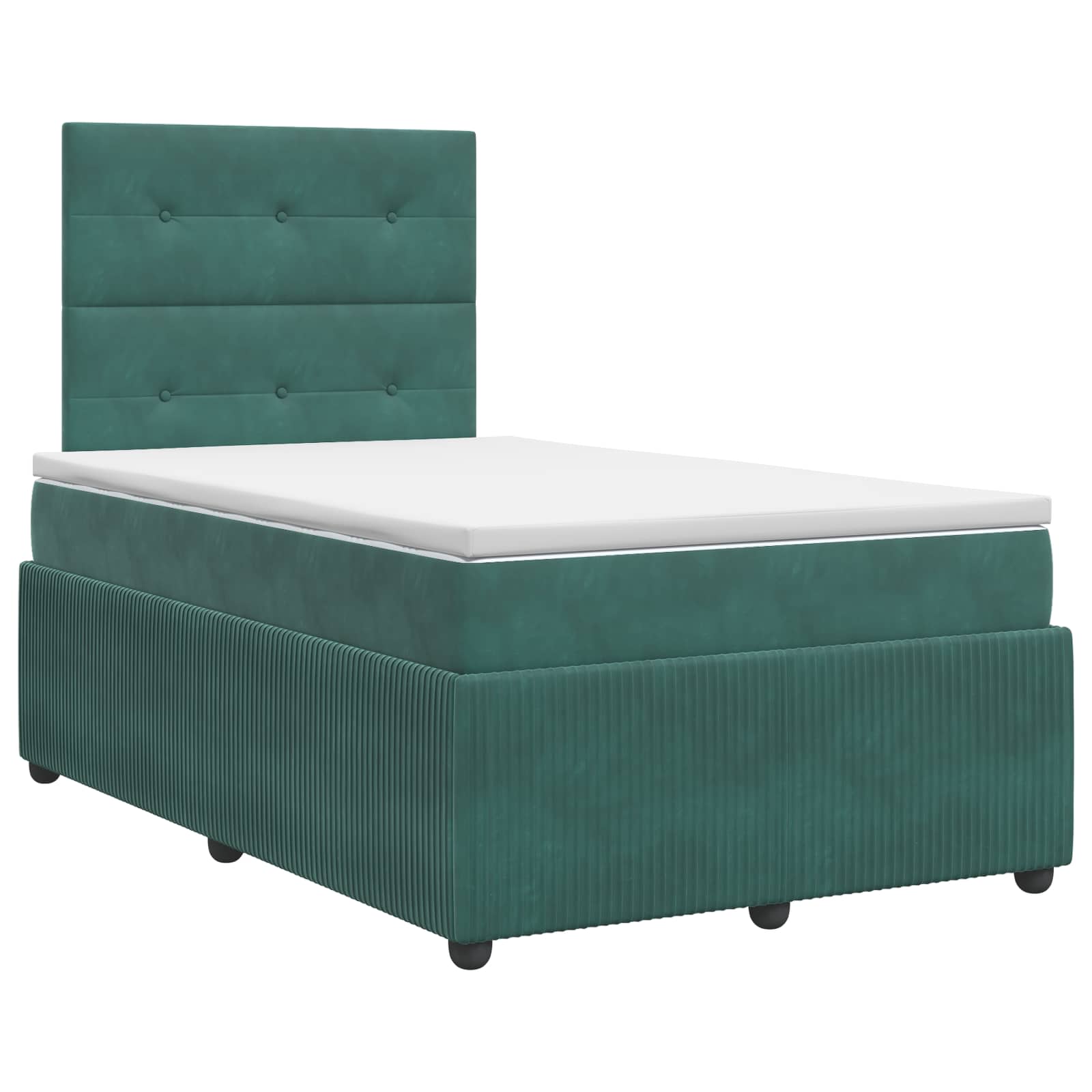 Lit boxspring avec matelas Vert foncé 120 x 190 cm Velours