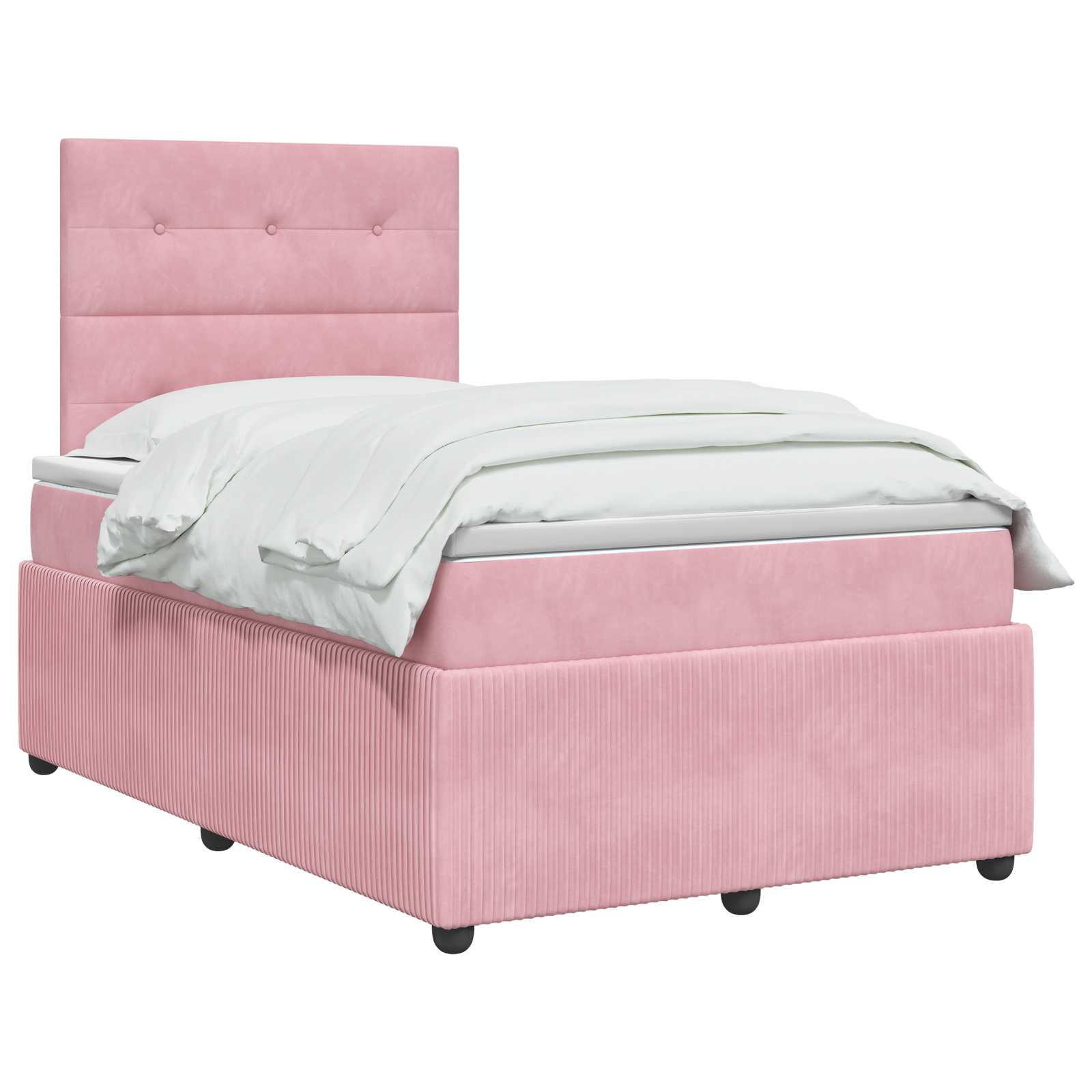 Lit boxspring avec matelas Rose 120 x 190 cm Velours - XIOS