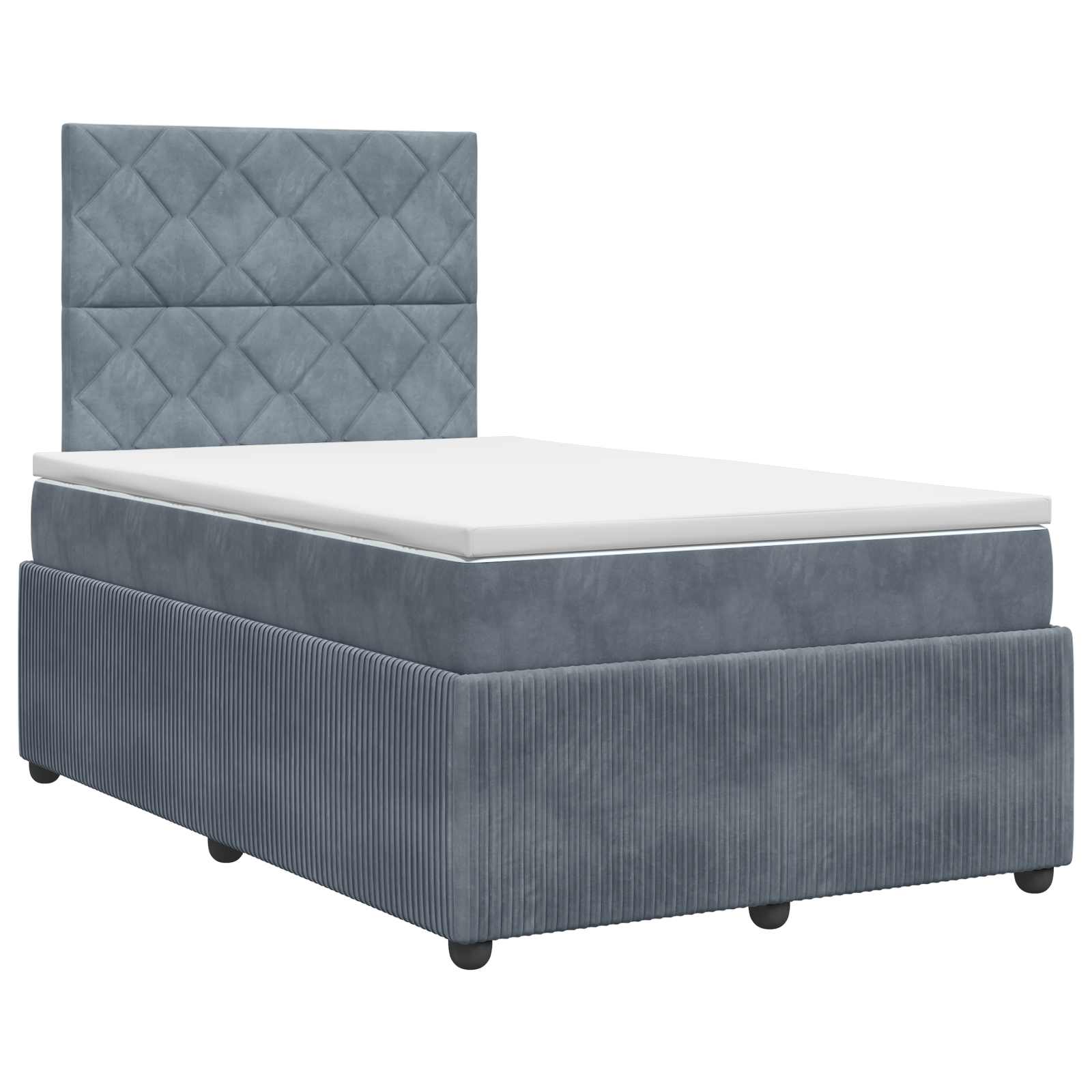 Lit boxspring avec matelas Gris foncé 120 x 190 cm Velours