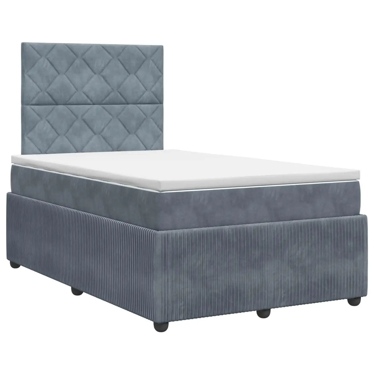 Lit boxspring avec matelas Gris foncé 120 x 190 cm Velours - XIOS