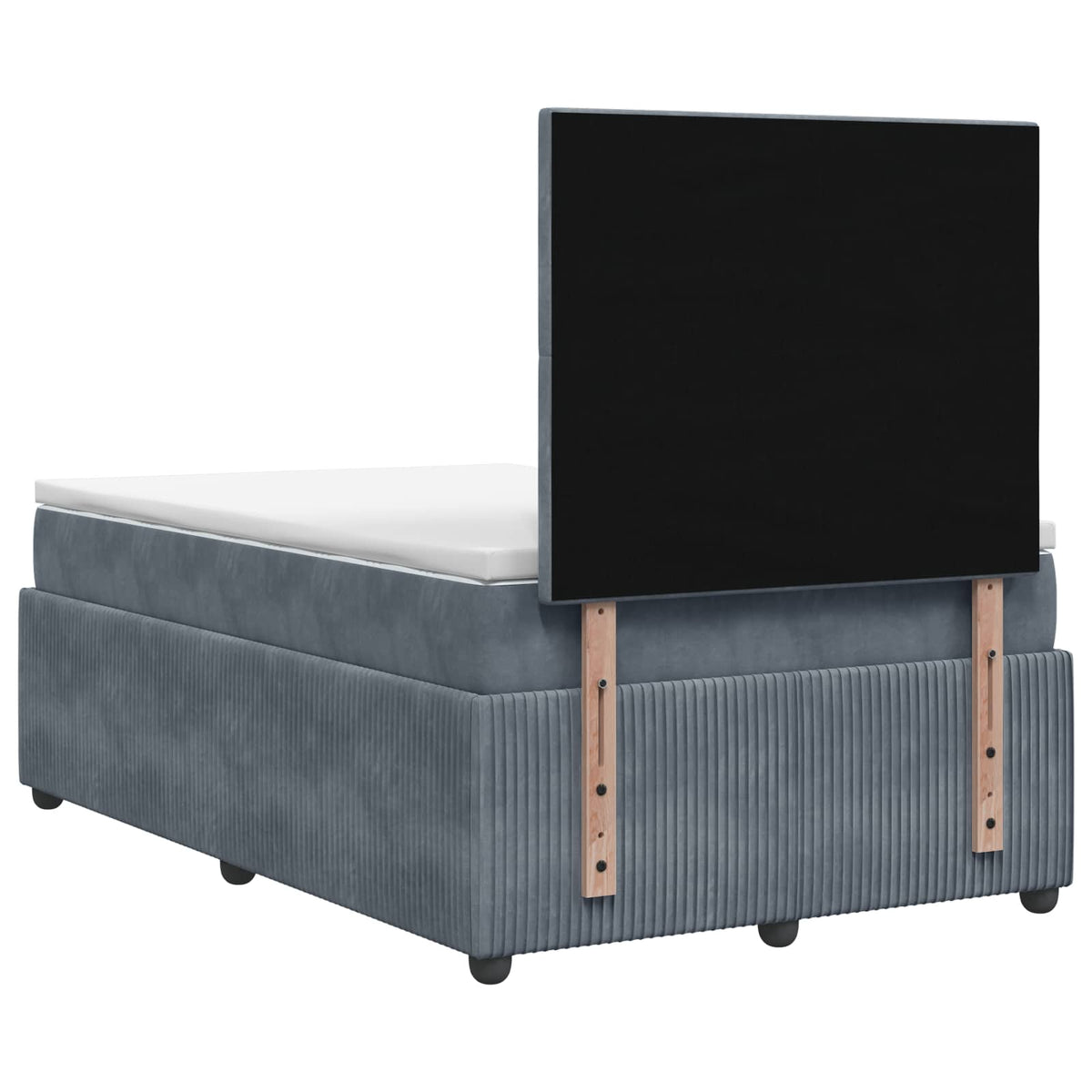 Lit boxspring avec matelas Gris foncé 120 x 200 cm Velours