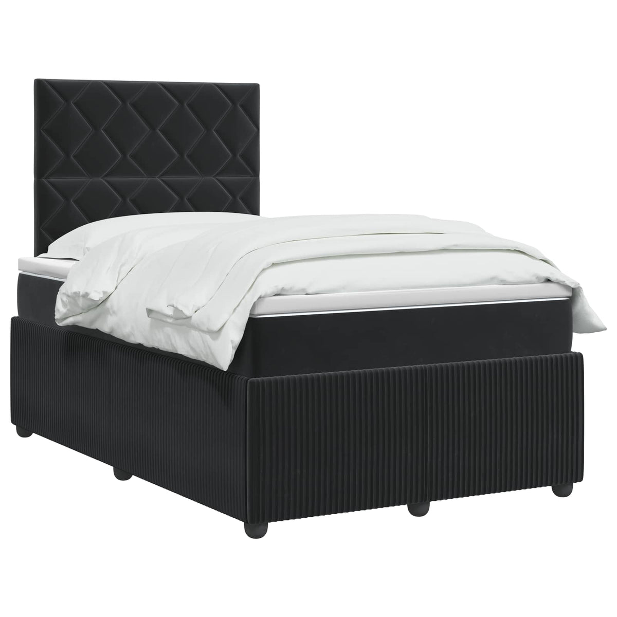 Lit boxspring avec matelas Noir 120 x 200 cm Velours