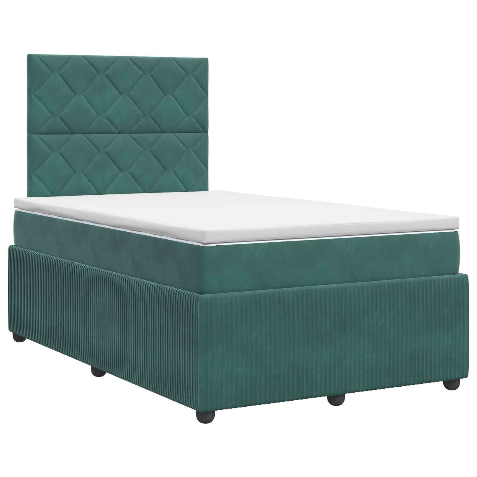 Lit boxspring avec matelas Vert foncé 120 x 200 cm Velours
