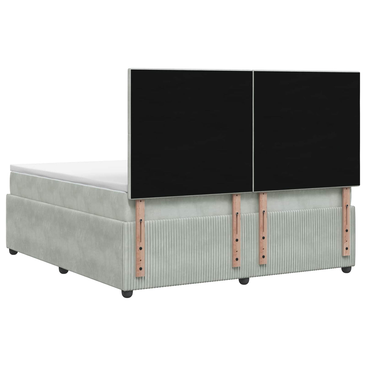 Lit boxspring avec matelas Gris clair 140 x 190 cm Velours