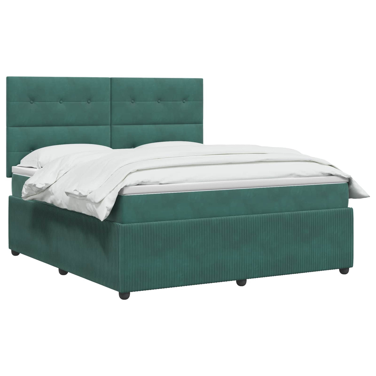 Lit boxspring avec matelas Vert foncé 140 x 190 cm Velours
