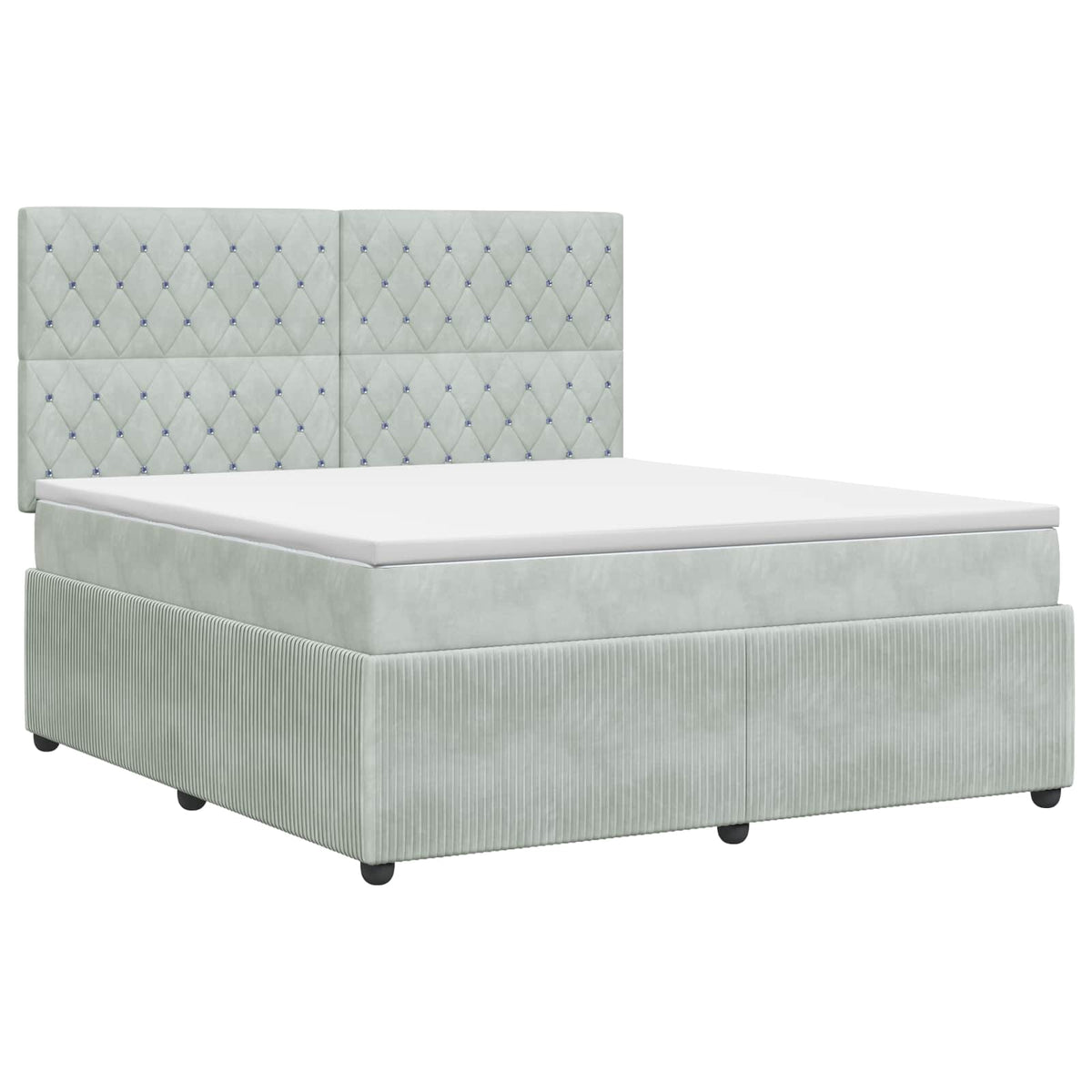 Lit boxspring avec matelas Gris clair 140 x 200 cm Velours