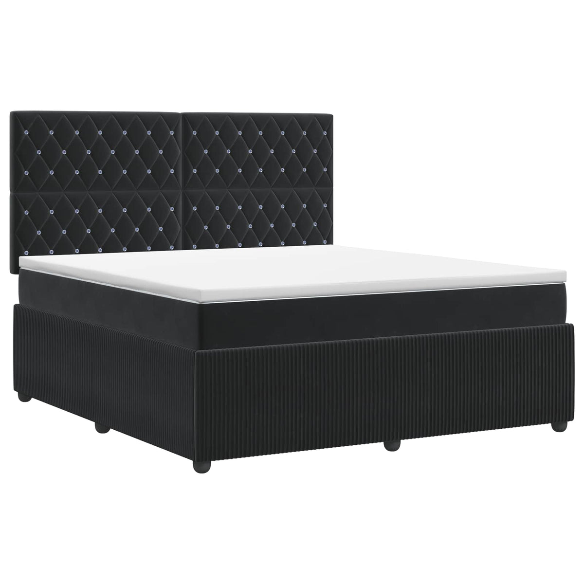 Lit boxspring avec matelas Noir 140 x 200 cm Velours