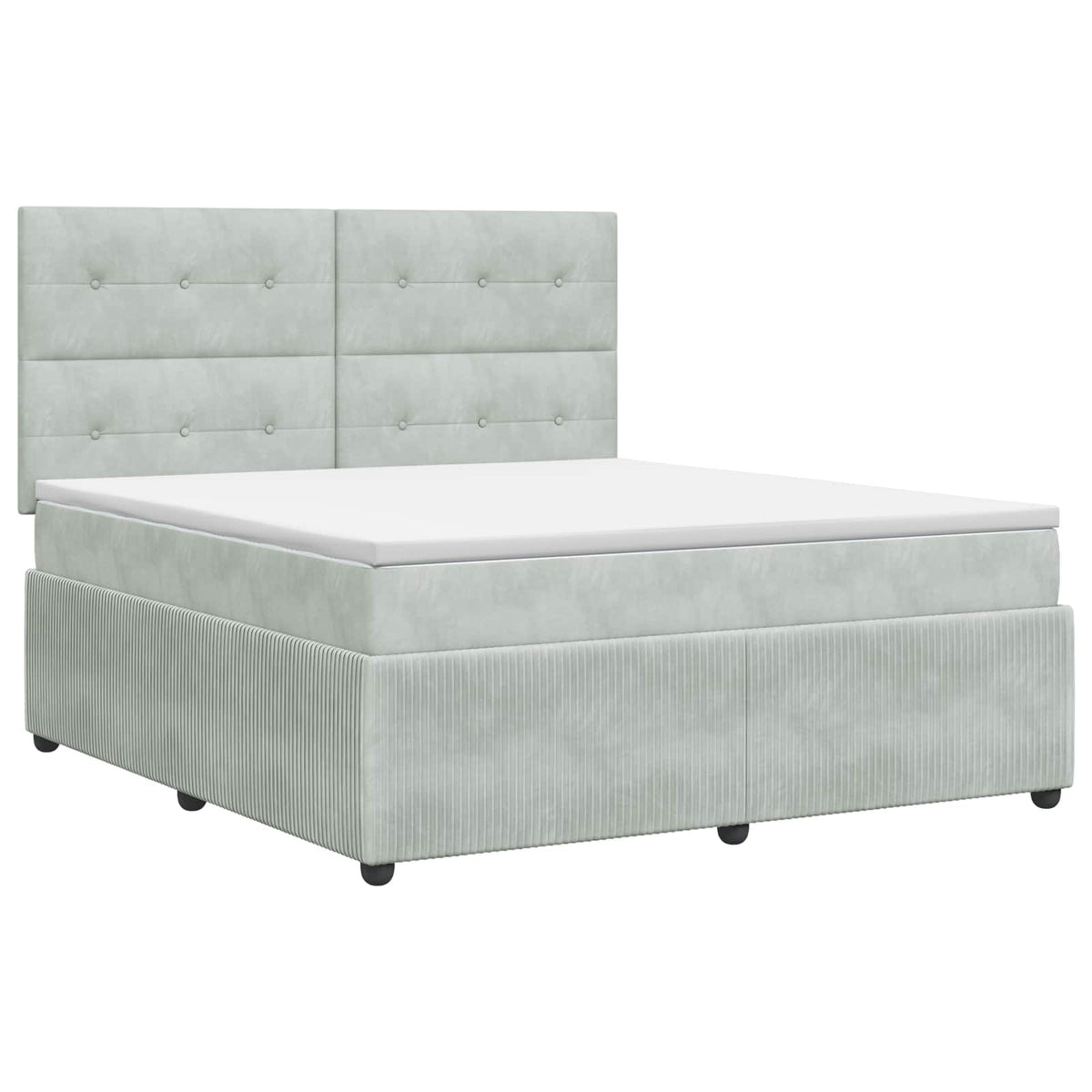 Lit boxspring avec matelas Gris clair 140 x 200 cm Velours