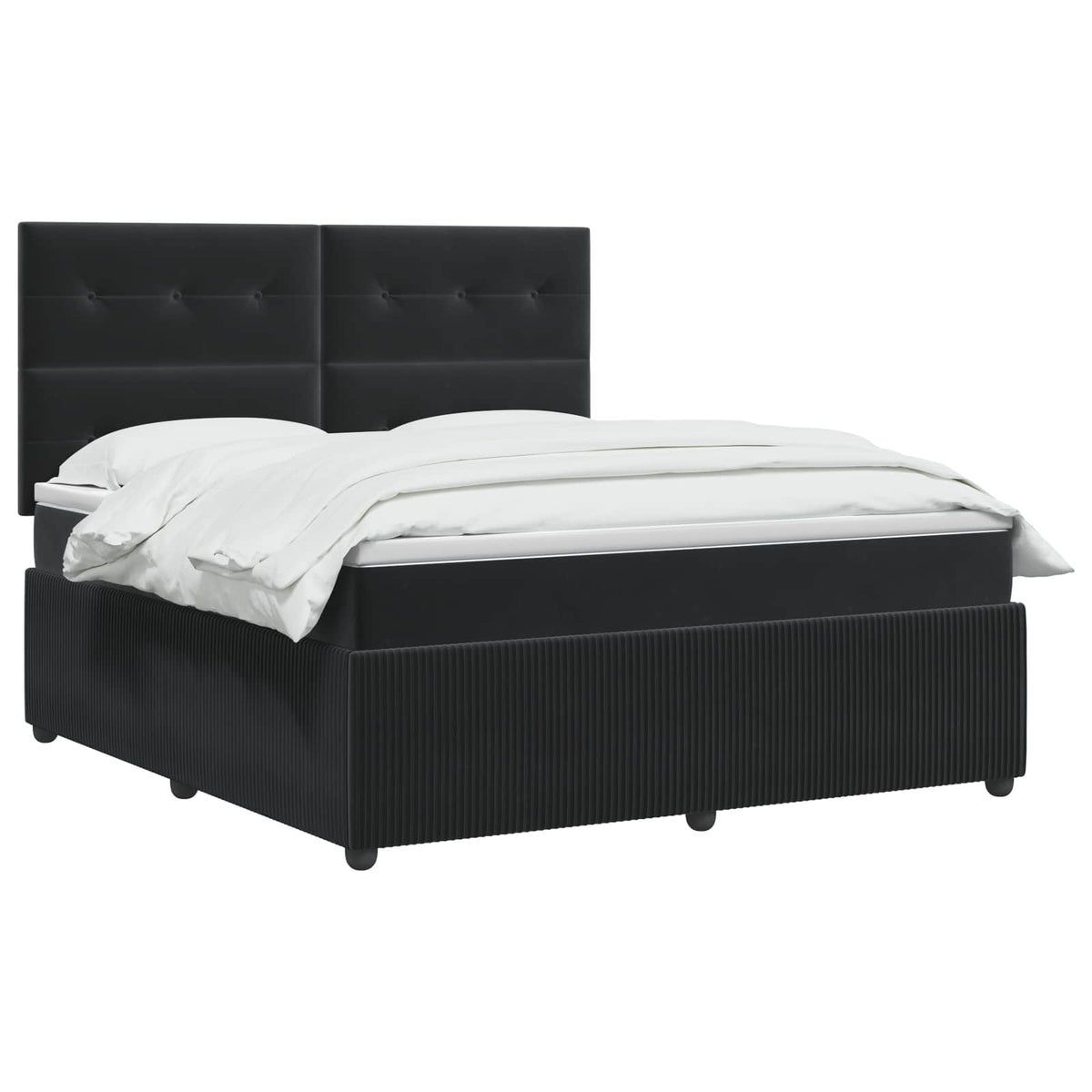 Lit boxspring avec matelas Noir 140 x 200 cm Velours