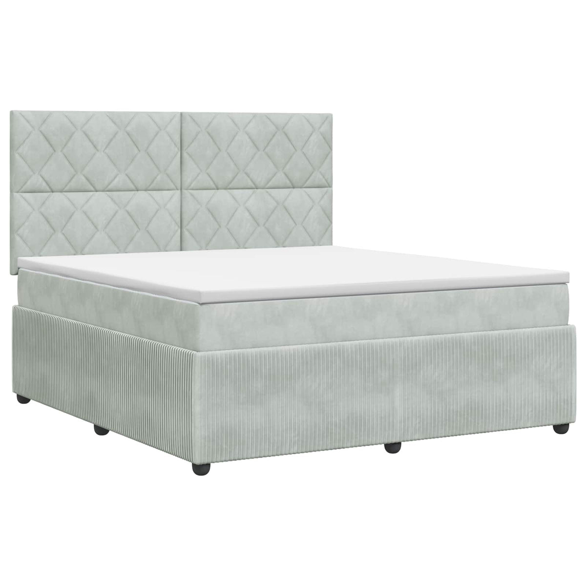 Lit boxspring avec matelas Gris clair 140 x 200 cm Velours