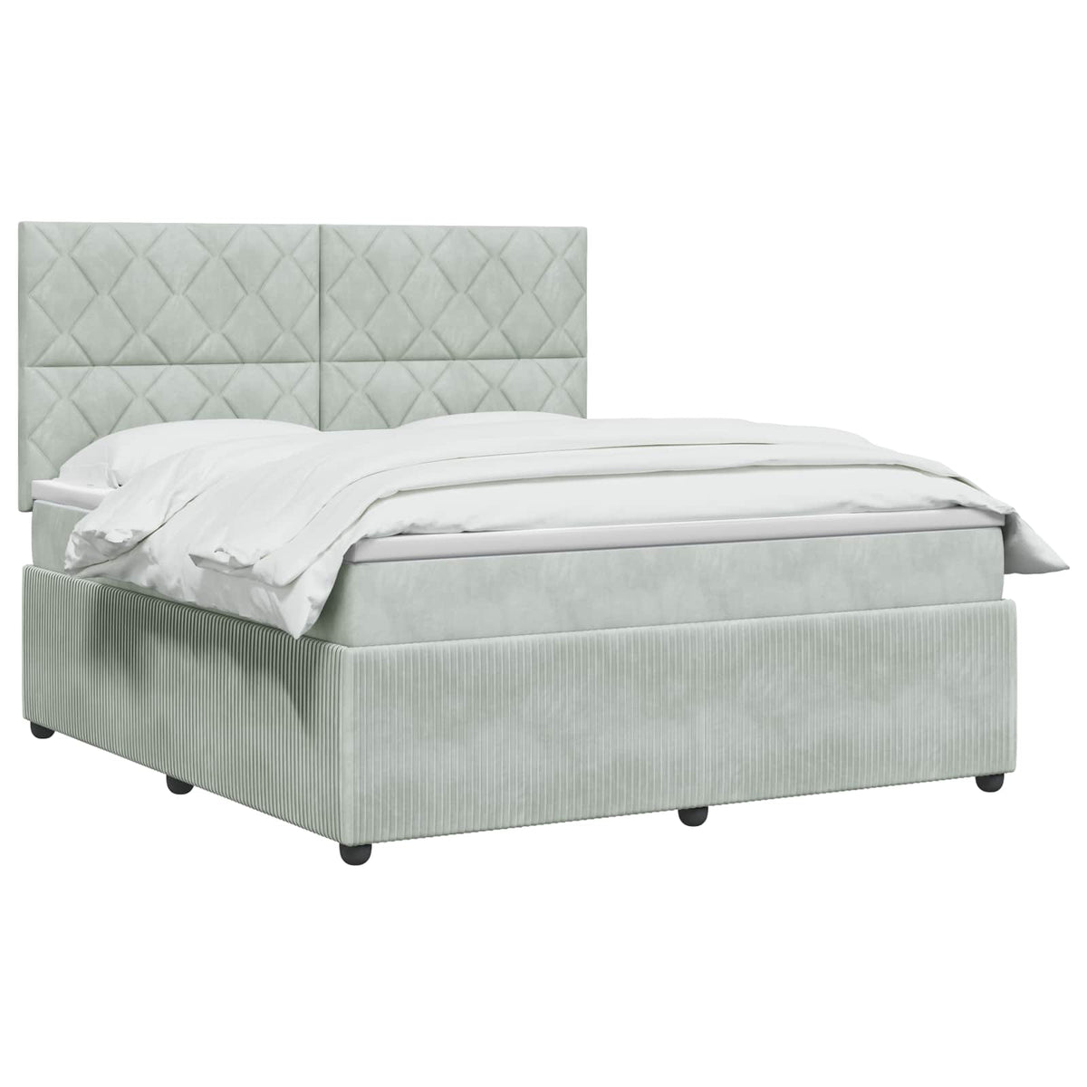 Lit boxspring avec matelas Gris clair 140 x 200 cm Velours